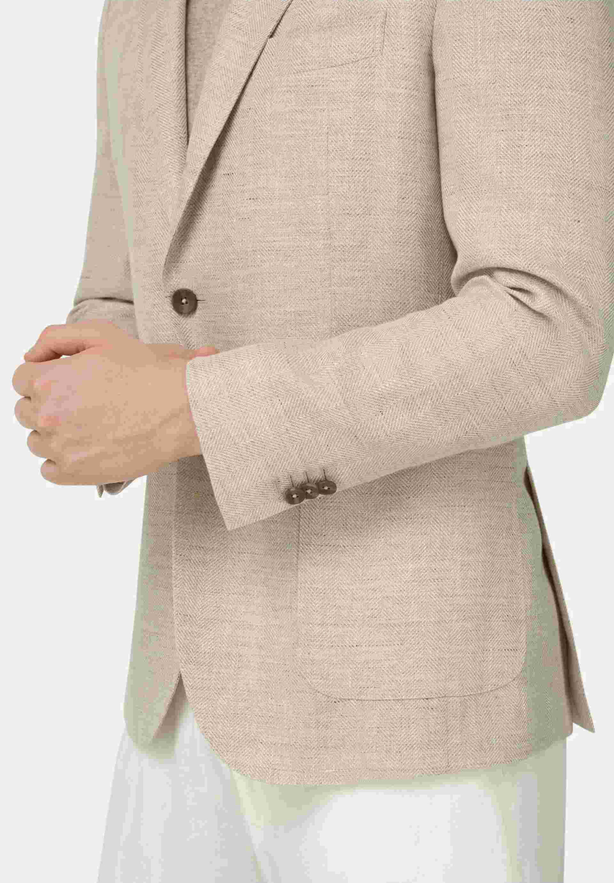 Boggi Milano Ανδρικό Λινό Σακάκι Regular Fit - Bo26P046601 Μπεζ