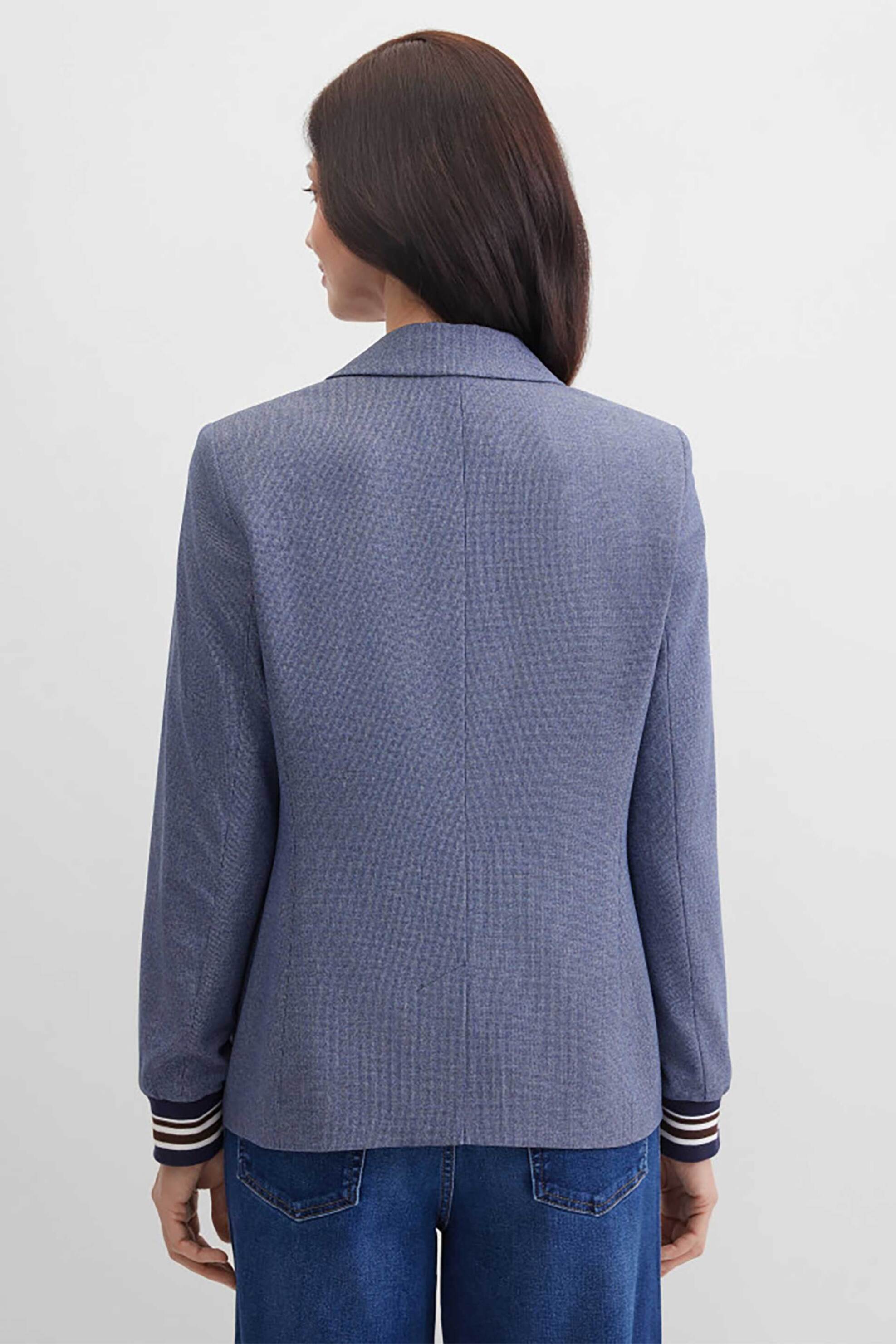 GERRY WEBER Gerry Weber γυναικείο πλεκτό σακάκι με contrast λεπτομέρειες - N60154399044 Μπλε - 4