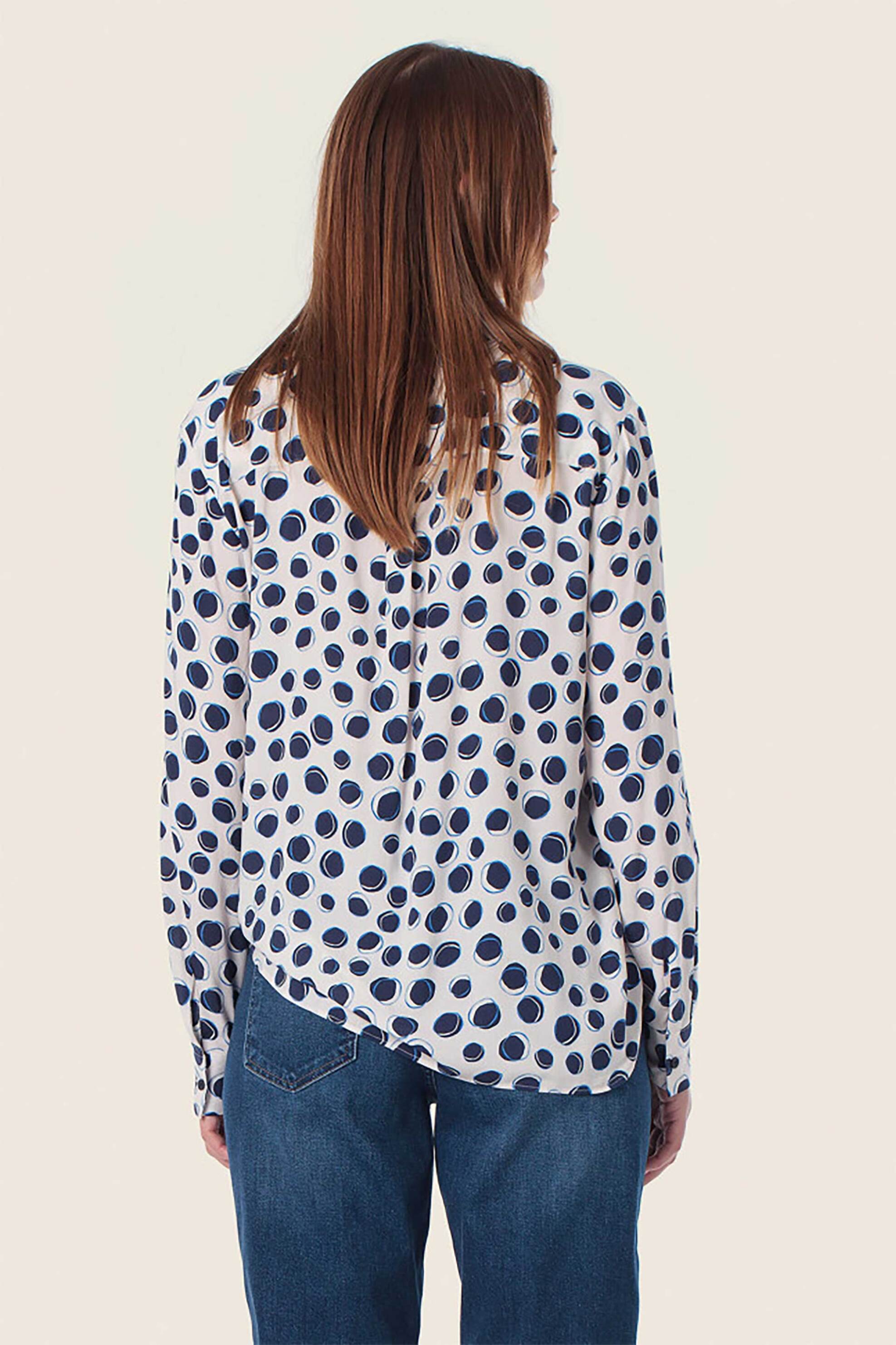 Gerry Weber γυναικείο πουκάμισο με all-over print - N60450189044 Λευκό - Μπλε φωτογραφία
