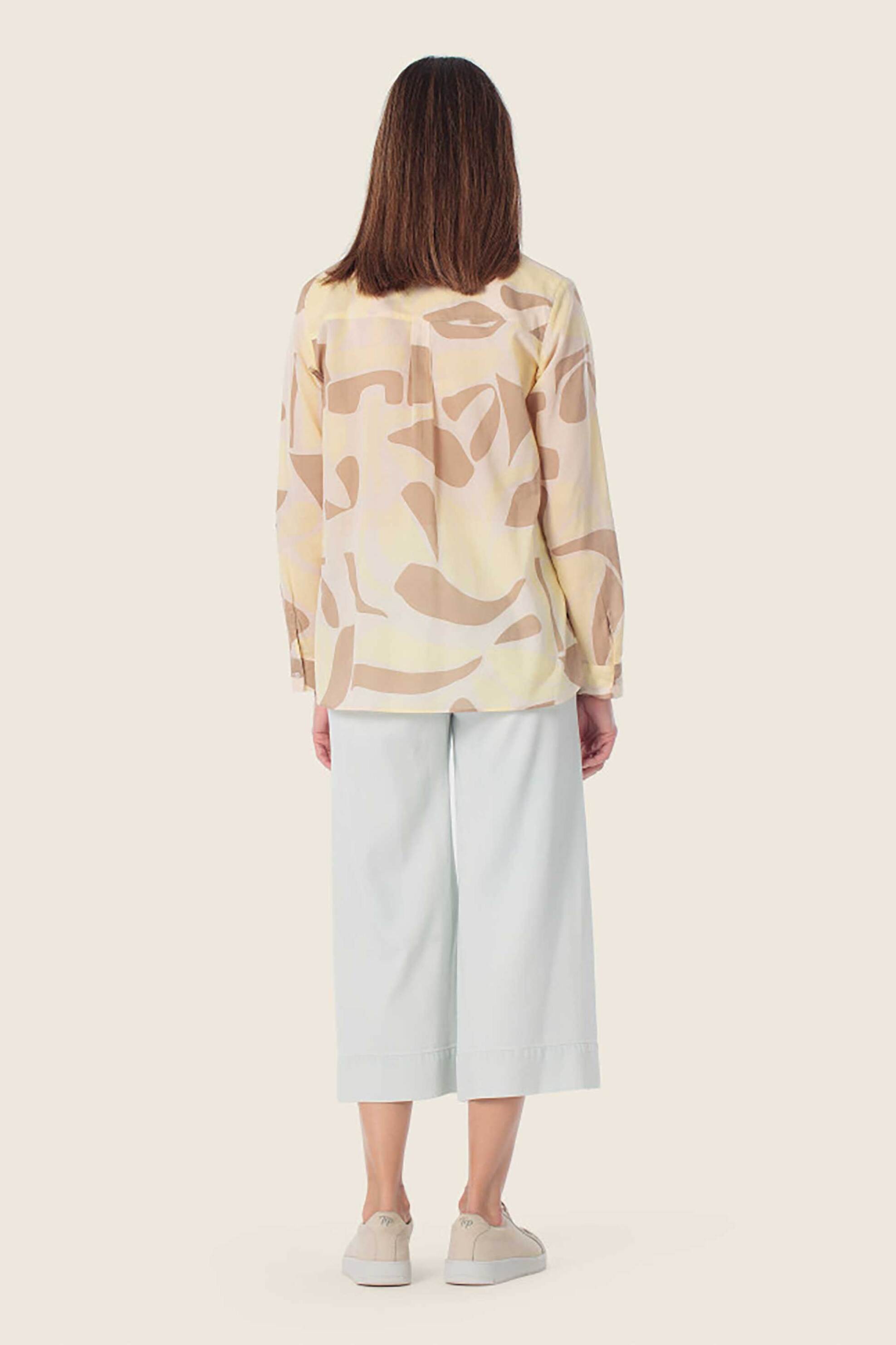 GERRY WEBER Gerry Weber γυναικεία μπλούζα με γιακά και all-over print Loose Straight Cut - N60478358038 Μπεζ - 3