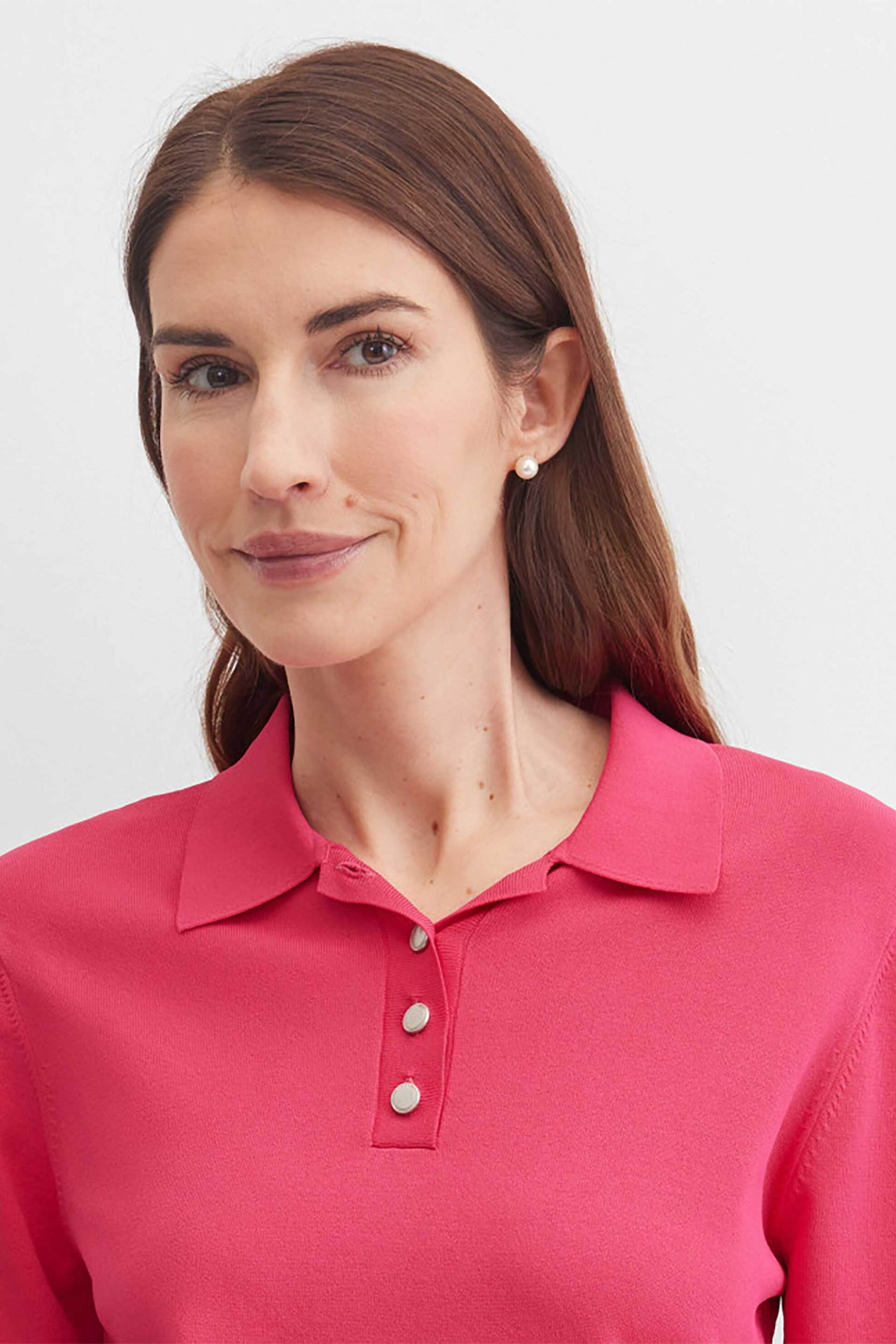 GERRY WEBER Gerry Weber γυναικεία μπλούζα πόλο μονόχρωμη - N60953283040 Φούξια - 2