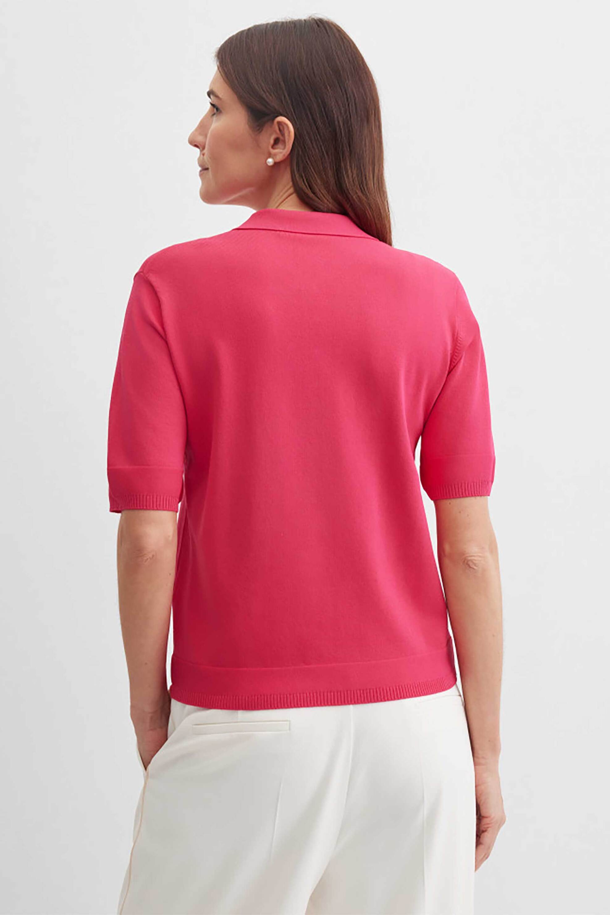 GERRY WEBER Gerry Weber γυναικεία μπλούζα πόλο μονόχρωμη - N60953283040 Φούξια - 4