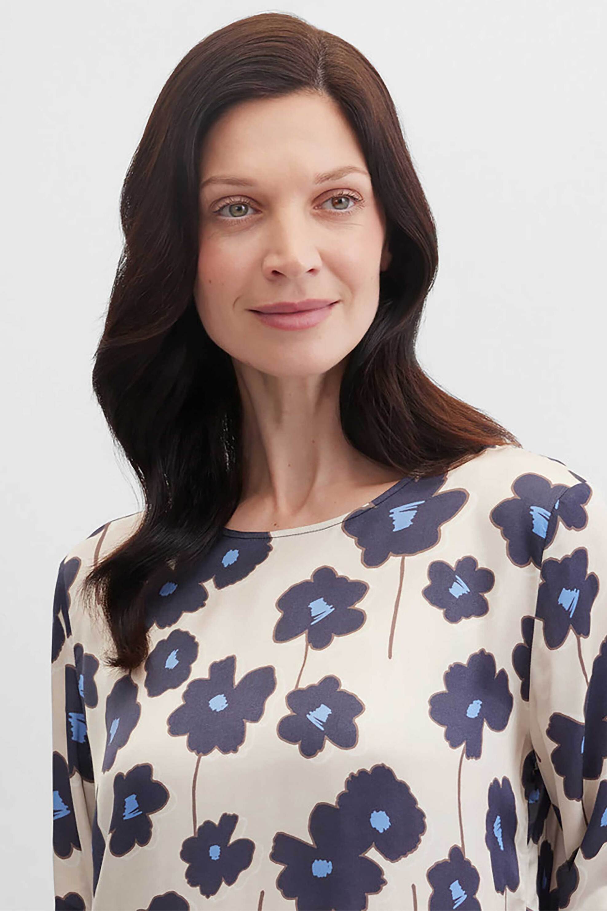 Gerry Weber γυναικεία μπλούζα με floral print - N61005126040 Μπεζ