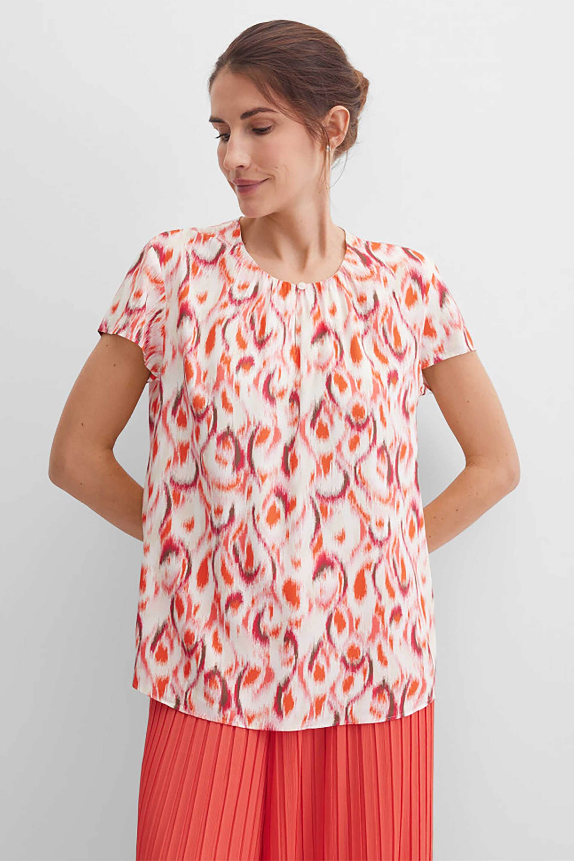 Gerry Weber γυναικεία μπλούζα με all-over print - N61023295042 Κοραλί