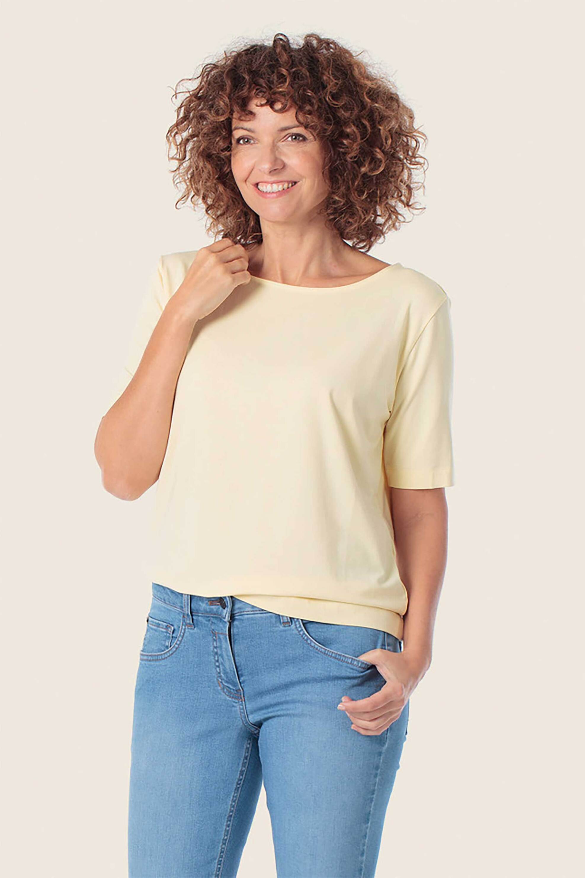 Gerry Weber γυναικείο T-shirt μονόχρωμο - N61255209040 Κίτρινο Ανοιχτό
