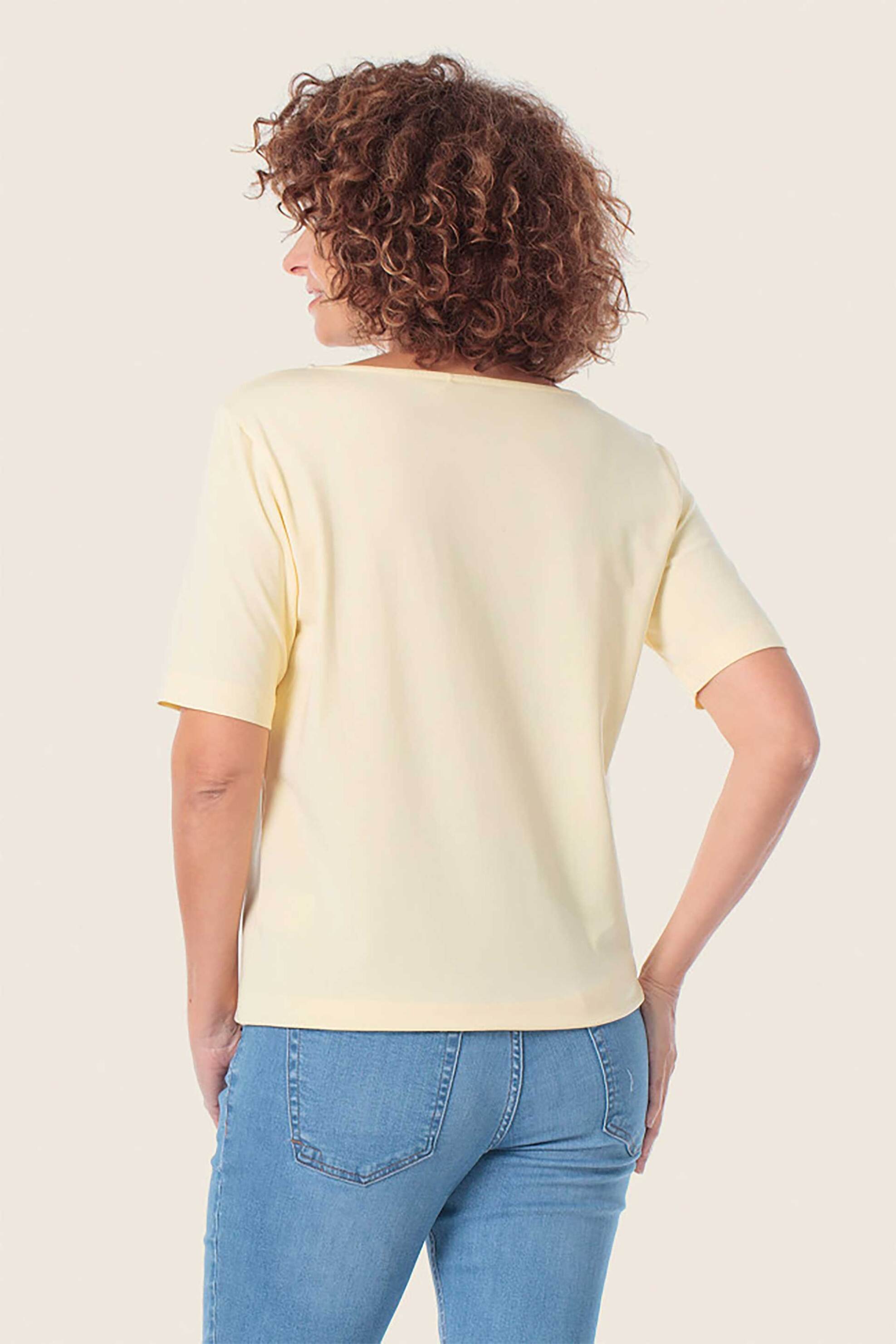 GERRY WEBER Gerry Weber γυναικείο T-shirt μονόχρωμο - N61255209040 Κίτρινο Ανοιχτό - 3