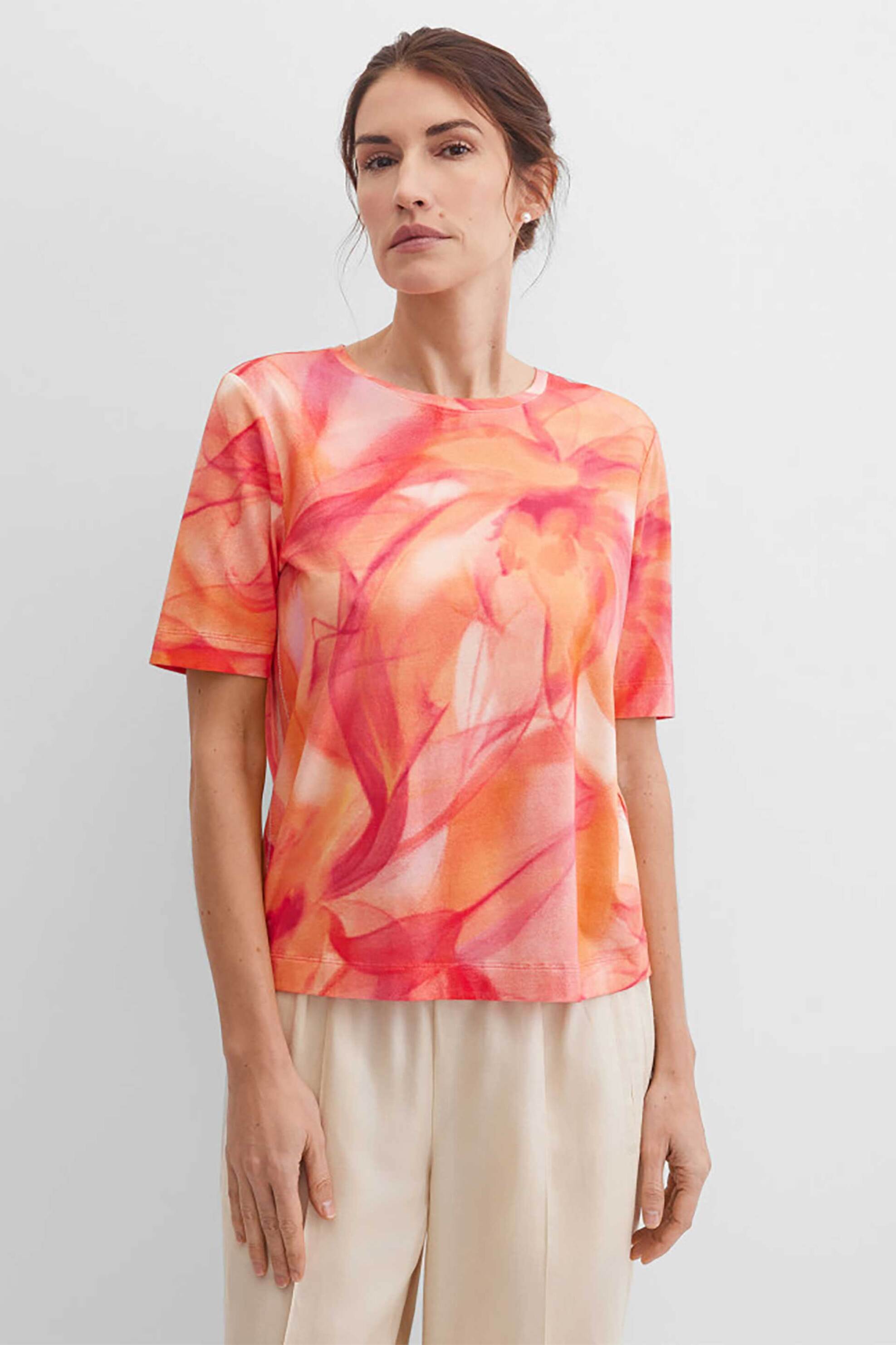 Gerry Weber γυναικείο T-shirt με all-over floral print - N61720331040 Κοραλί