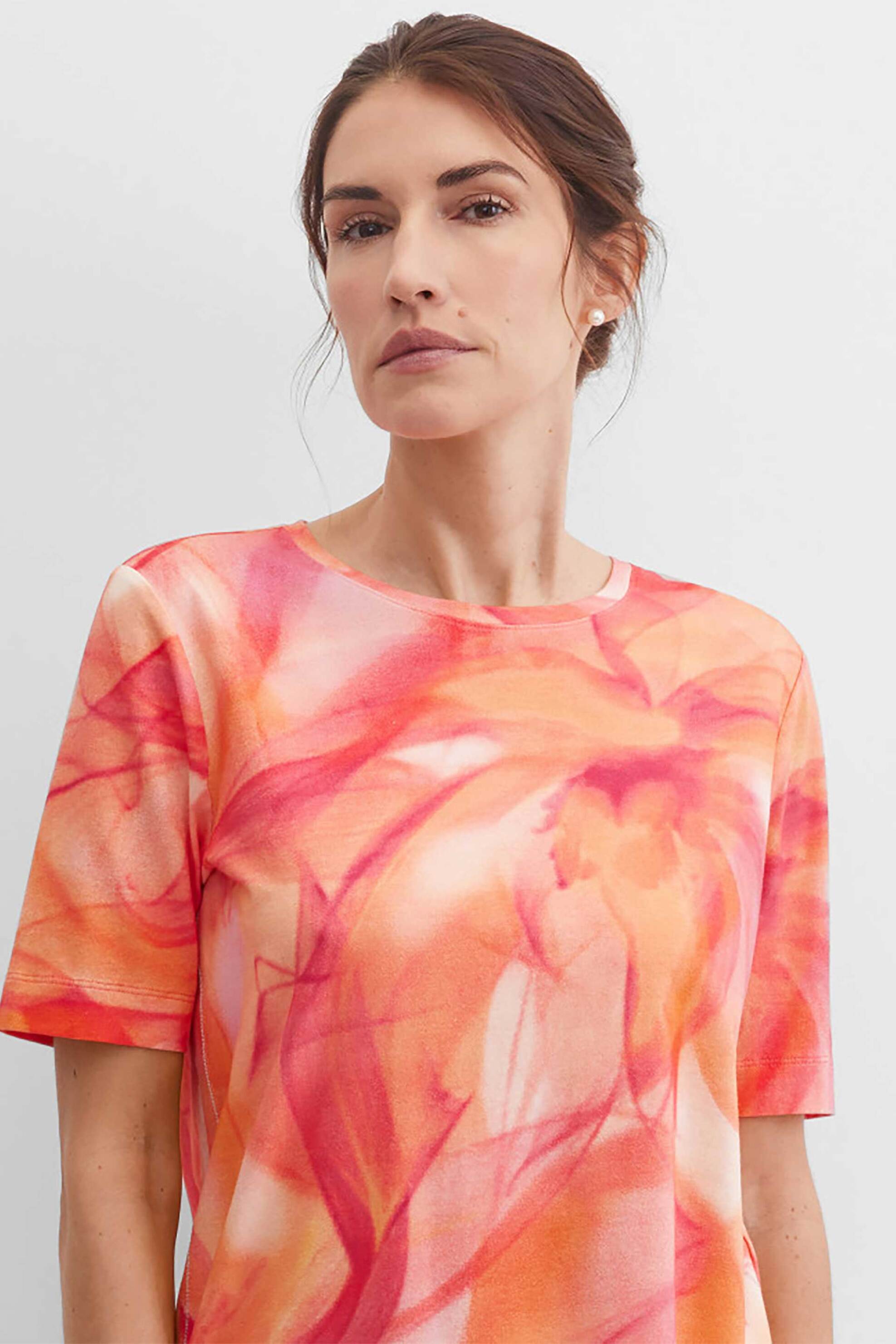 Gerry Weber γυναικείο T-shirt με all-over floral print - N61720331040 Κοραλί