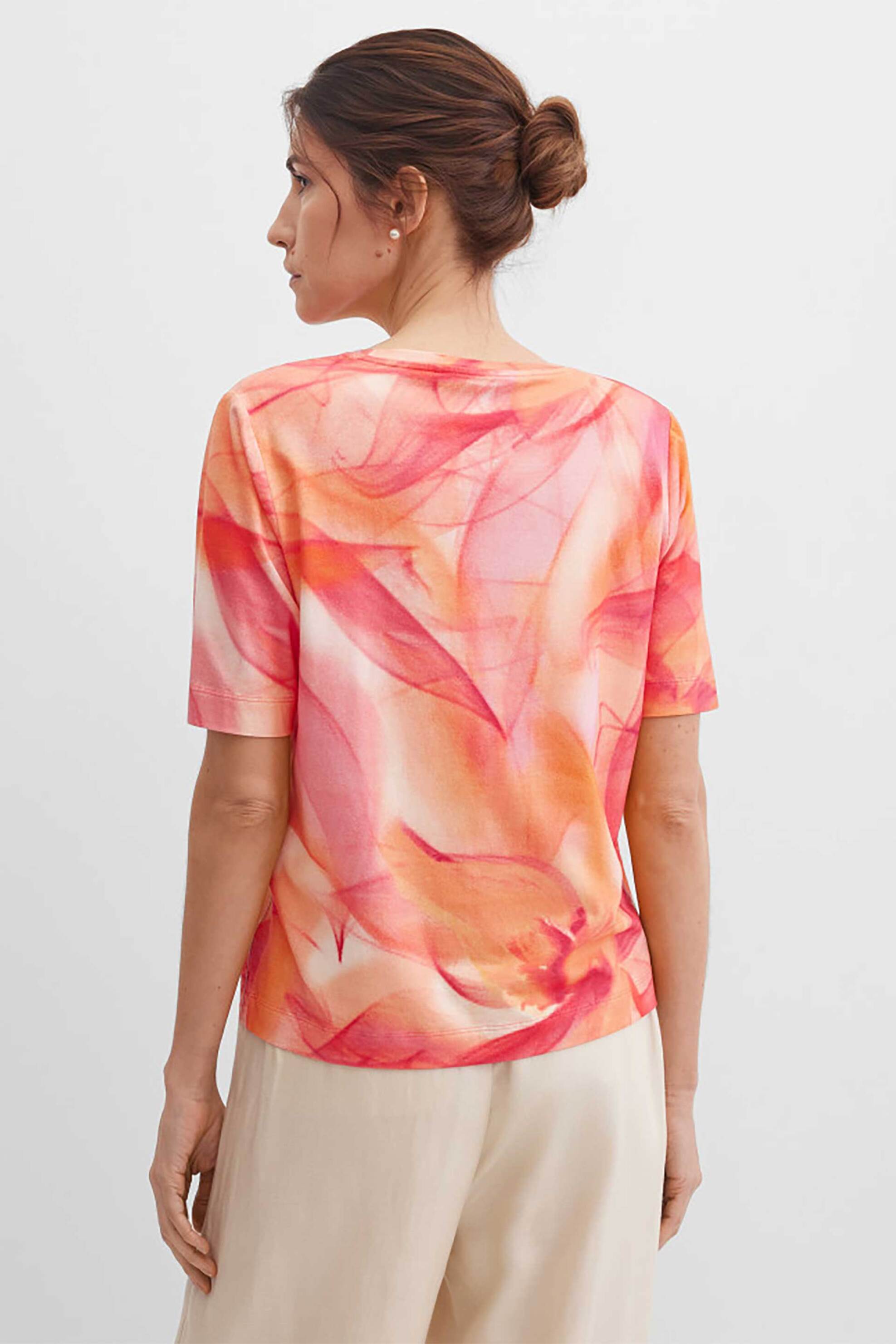 Gerry Weber Γυναικείο T-Shirt με All-Over Floral Print - N61720331040 Κοραλί