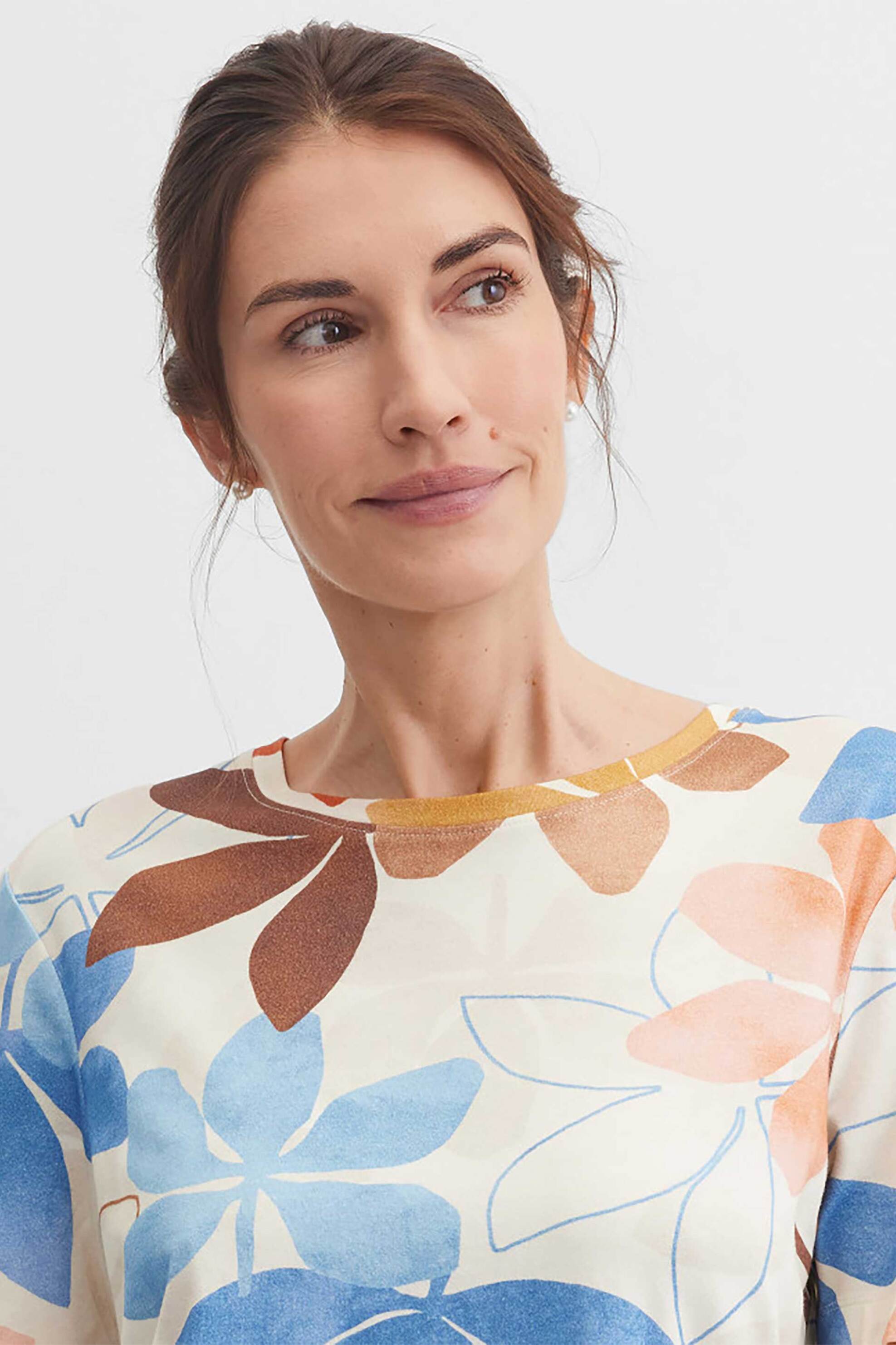 GERRY WEBER Gerry Weber γυναικείο T-shirt με all-over floral print - N61721393044 Μπεζ - 2