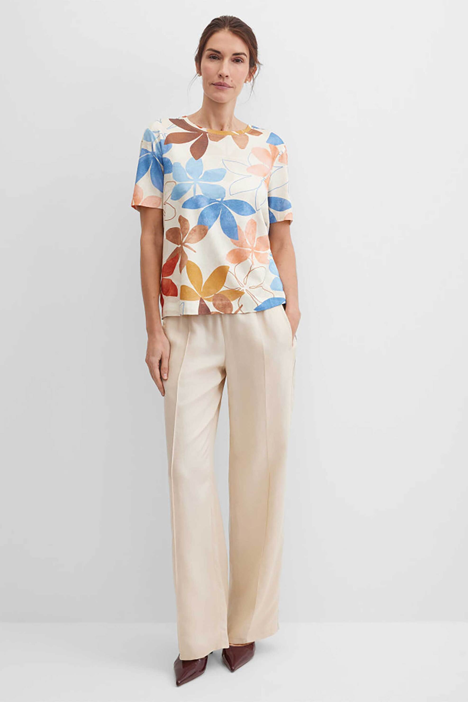 GERRY WEBER Gerry Weber γυναικείο T-shirt με all-over floral print - N61721393044 Μπεζ - 3