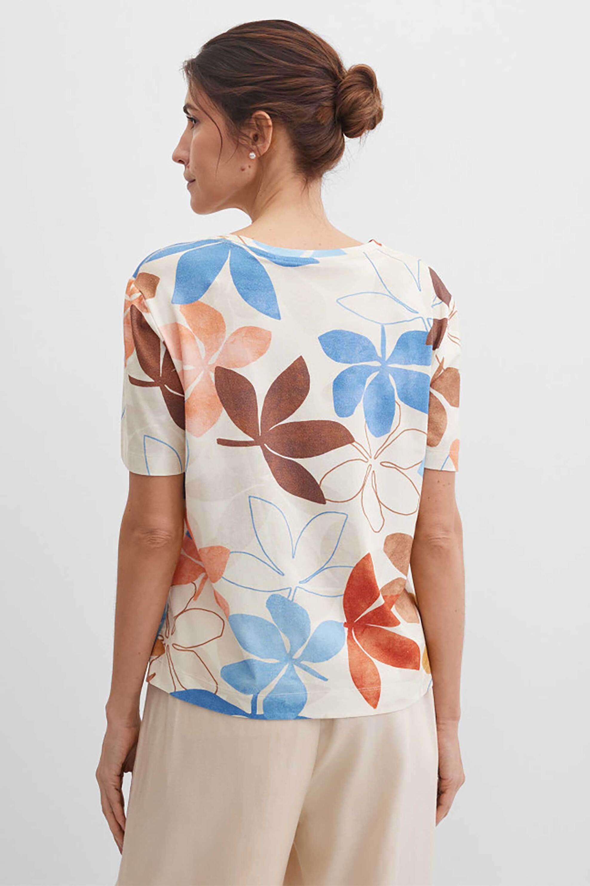 GERRY WEBER Gerry Weber γυναικείο T-shirt με all-over floral print - N61721393044 Μπεζ - 4