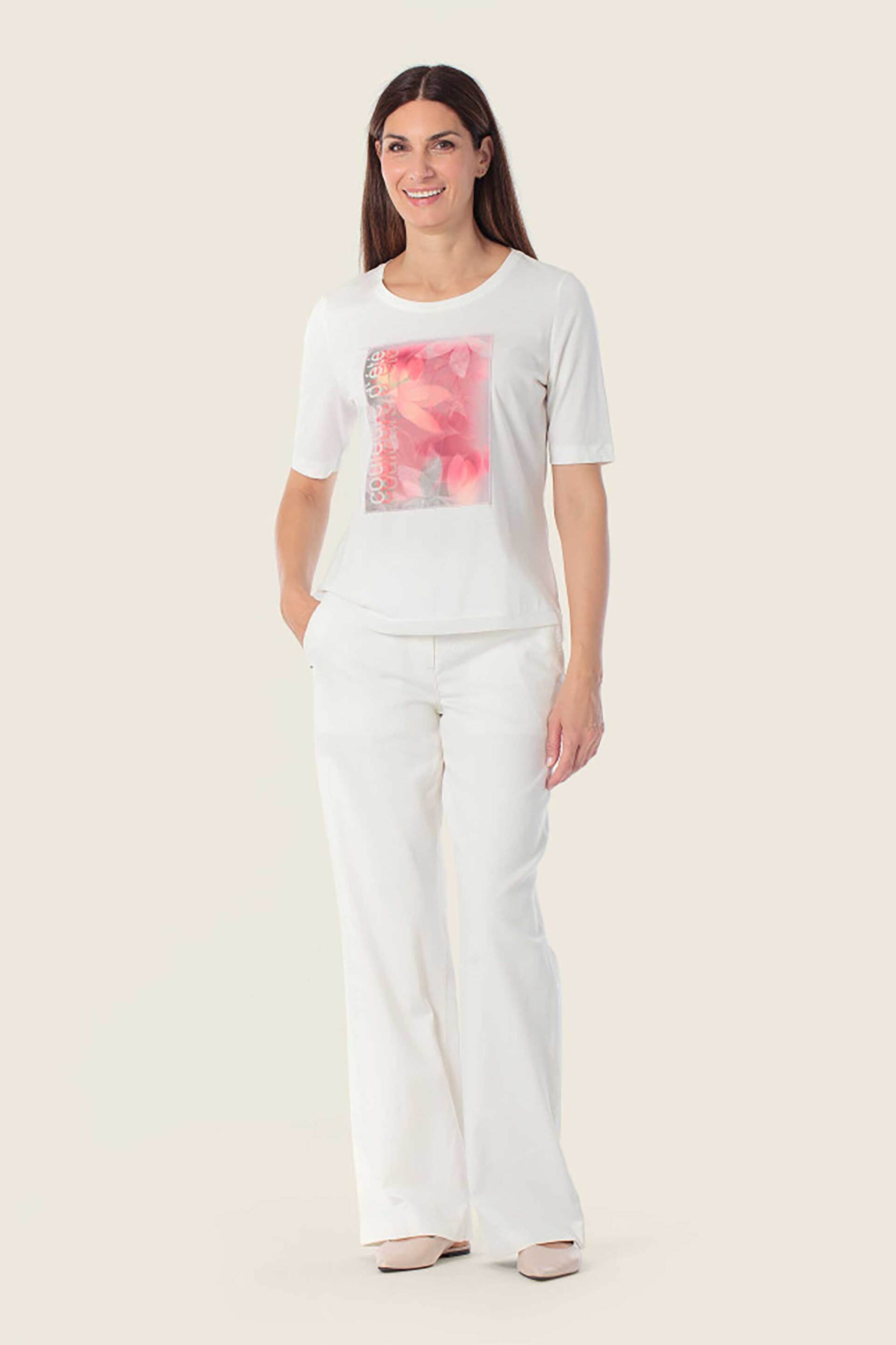 GERRY WEBER Gerry Weber γυναικείο T-shirt με floral print - N61724121040 Λευκό - 2