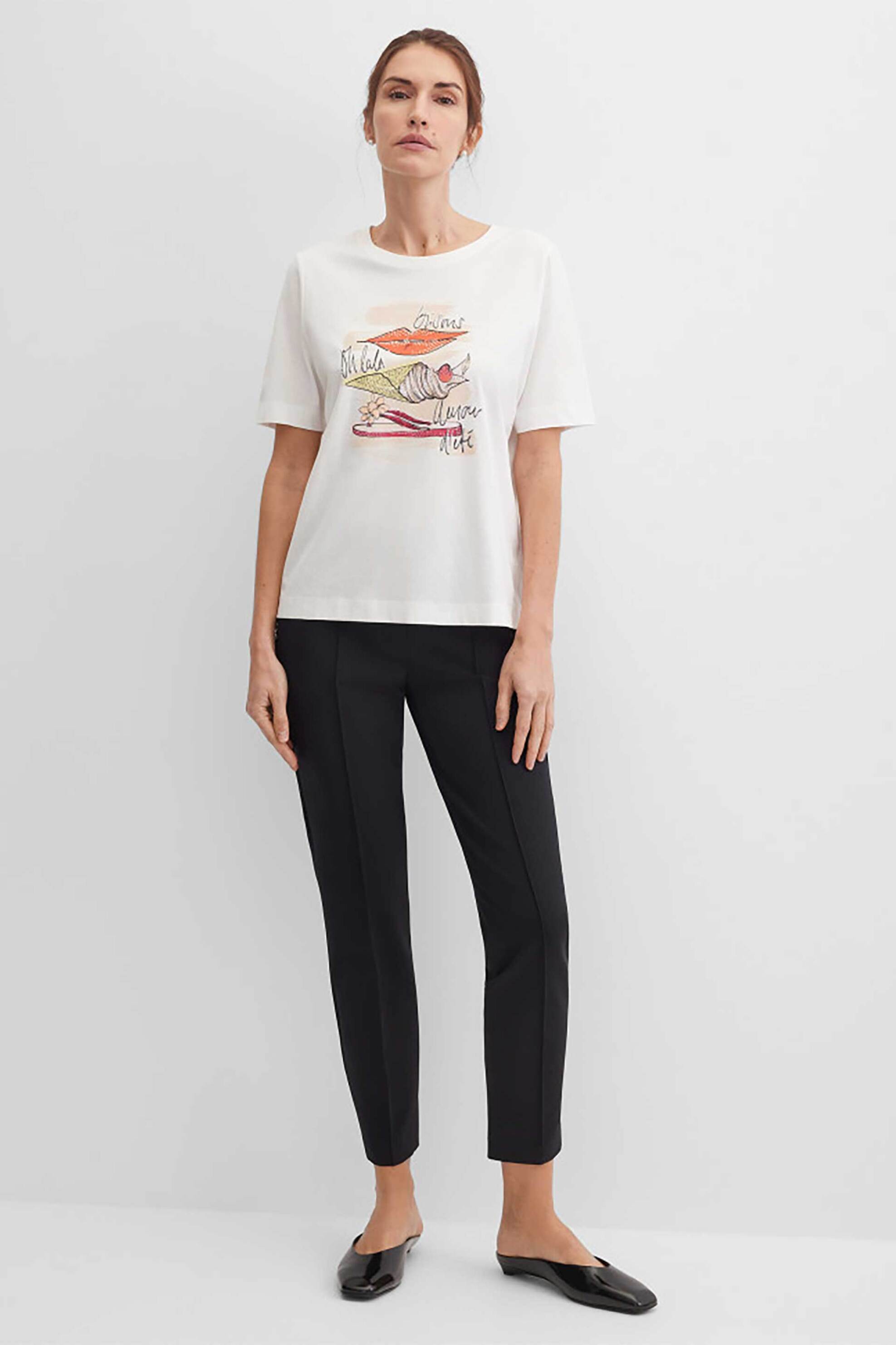 GERRY WEBER Gerry Weber γυναικείο T-shirt με graphic print - N61725159042 Λευκό - 3