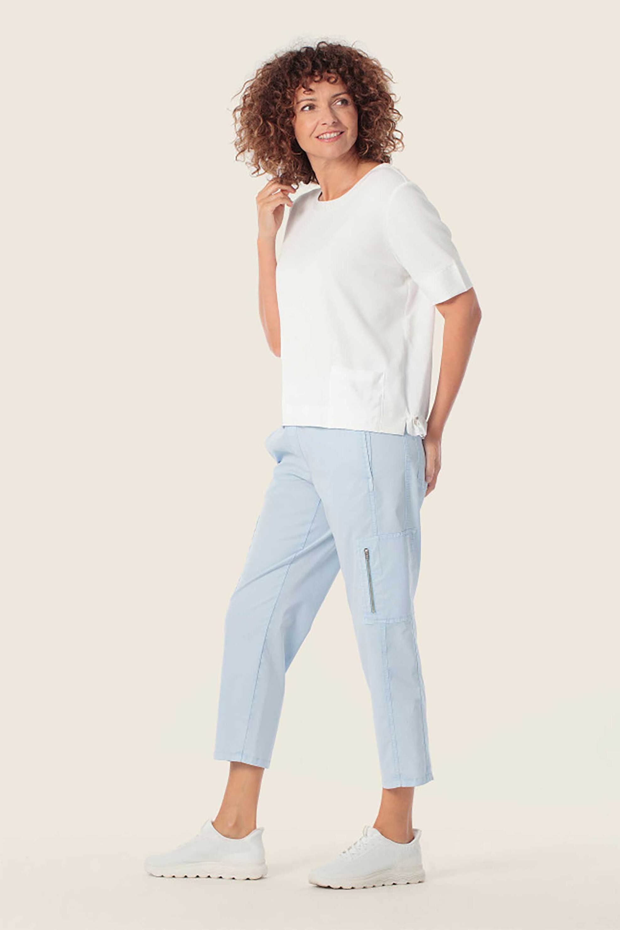 Gerry Weber γυναικείο T-shirt με ρυθμιζόμενο λάστιχο Loose Fit - N61728121048 Λευκό