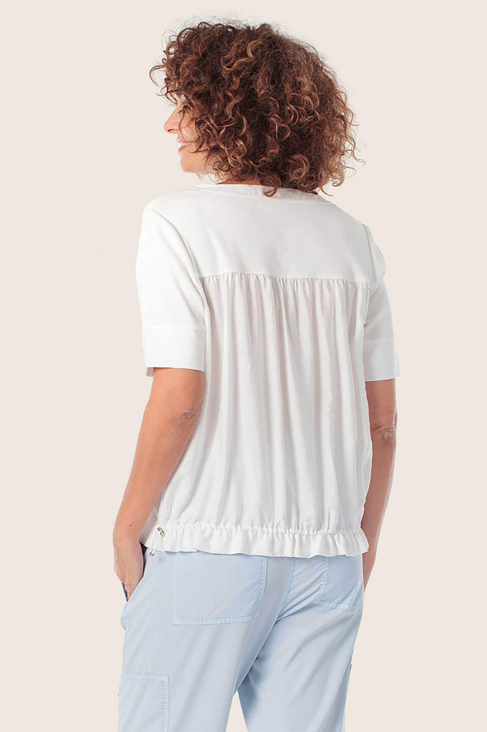 GERRY WEBER Gerry Weber γυναικείο T-shirt με ρυθμιζόμενο λάστιχο Loose Fit - N61728121048 Λευκό - 3