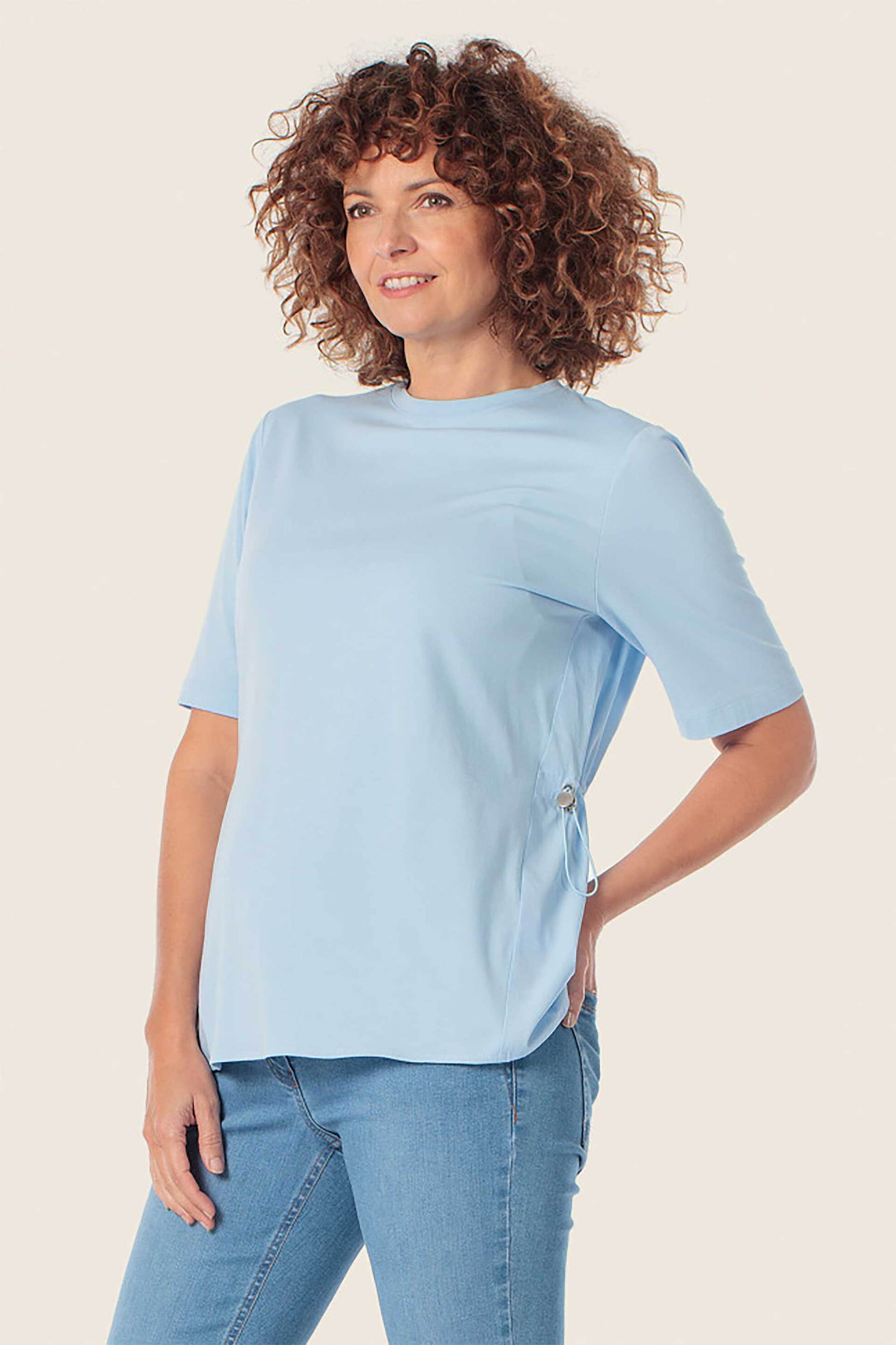 Gerry Weber γυναικείο T-shirt με ρυθμιζόμενο λάστιχο στη μέση - N61734125040 Γαλάζιο