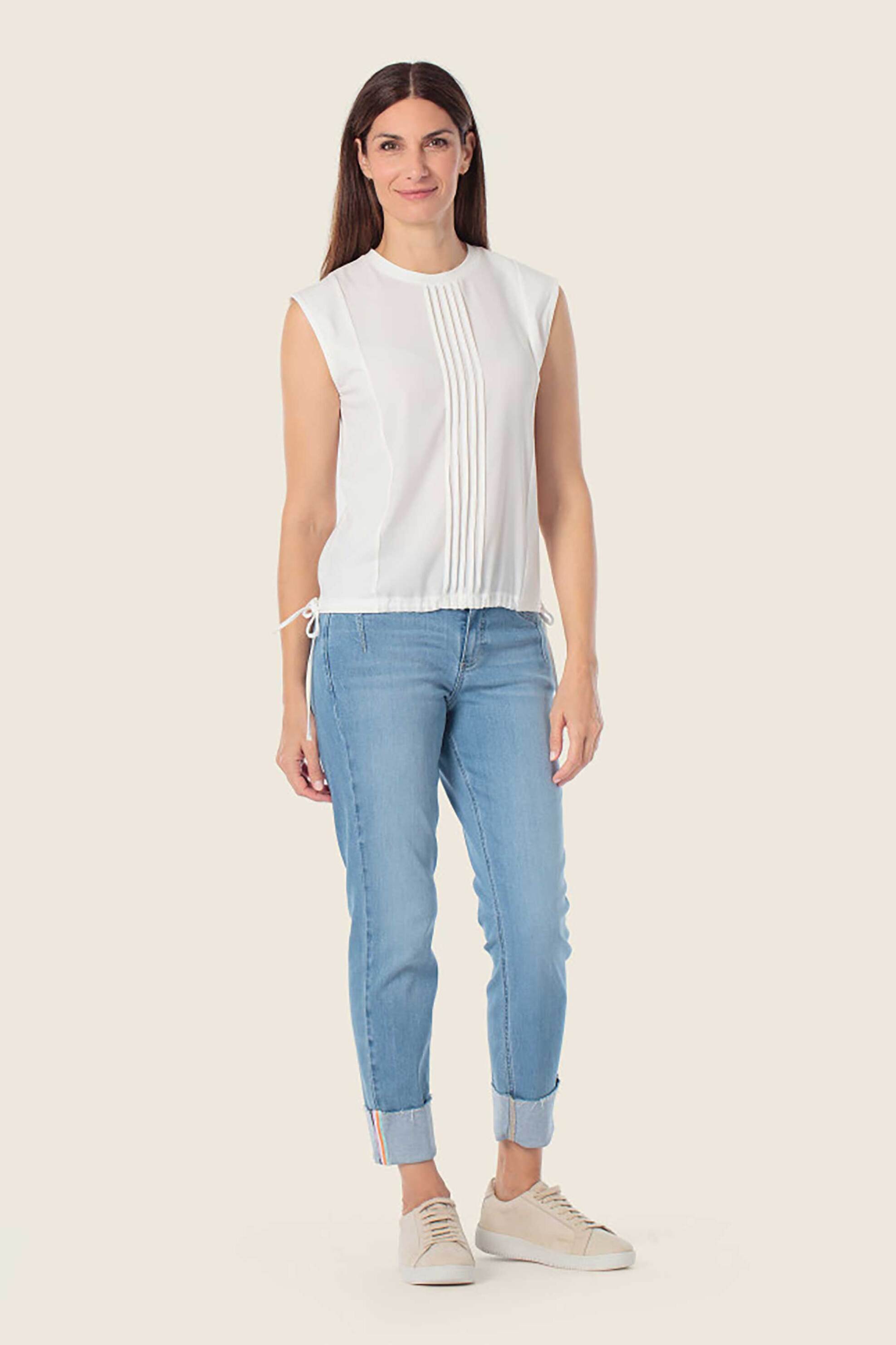 Gerry Weber γυναικεία μπλούζα με πιέτες - N61950121042 Λευκό