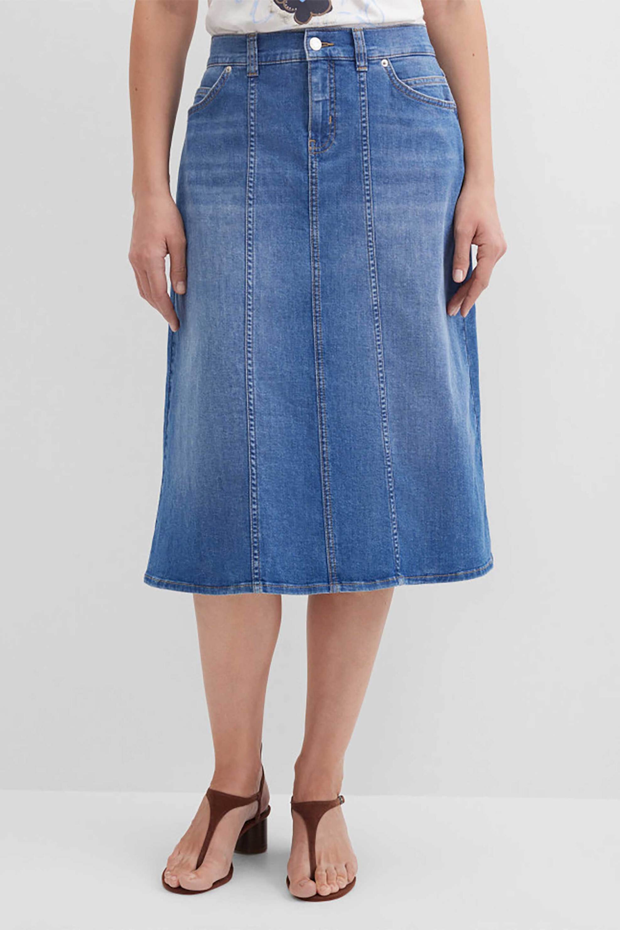 Gerry Weber γυναικεία denim φούστα midi - N65615395042 Denim Blue