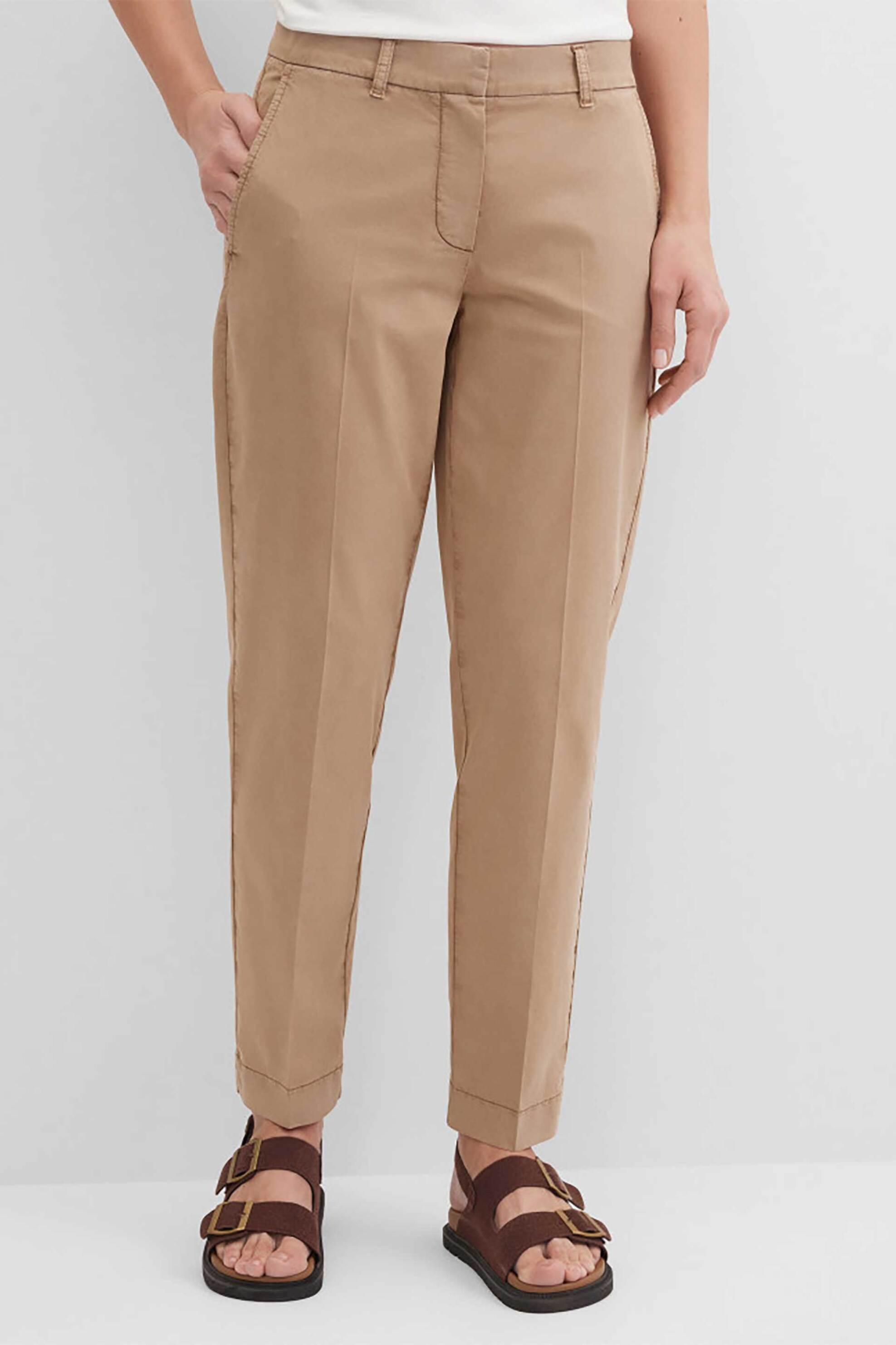 Gerry Weber γυναικείο παντελόνι cropped Tapered Fit - N67085144038 Καμηλό