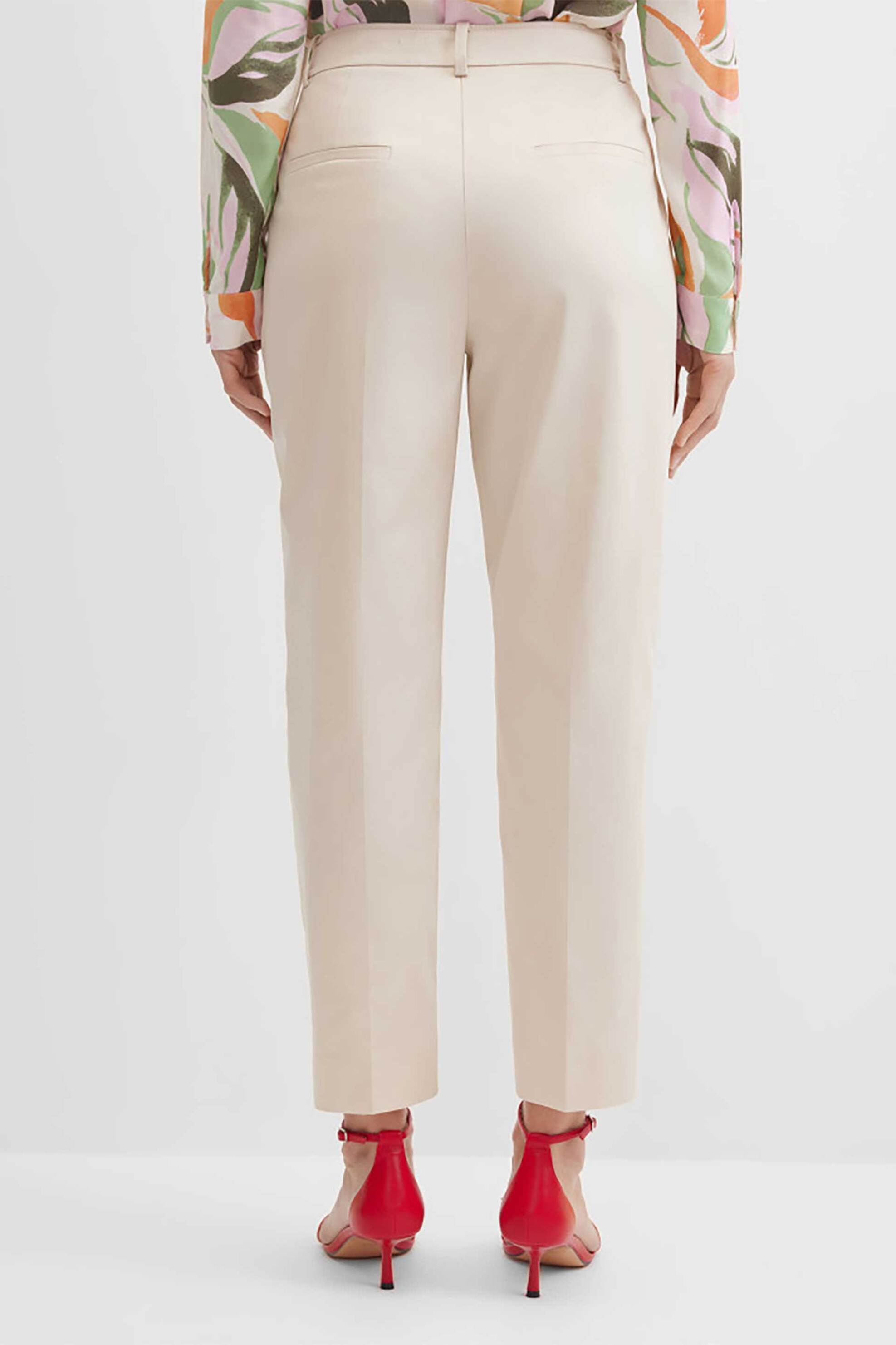 GERRY WEBER Gerry Weber γυναικείο παντελόνι cropped Tapered Fit - N67102129042 Μπεζ - 3