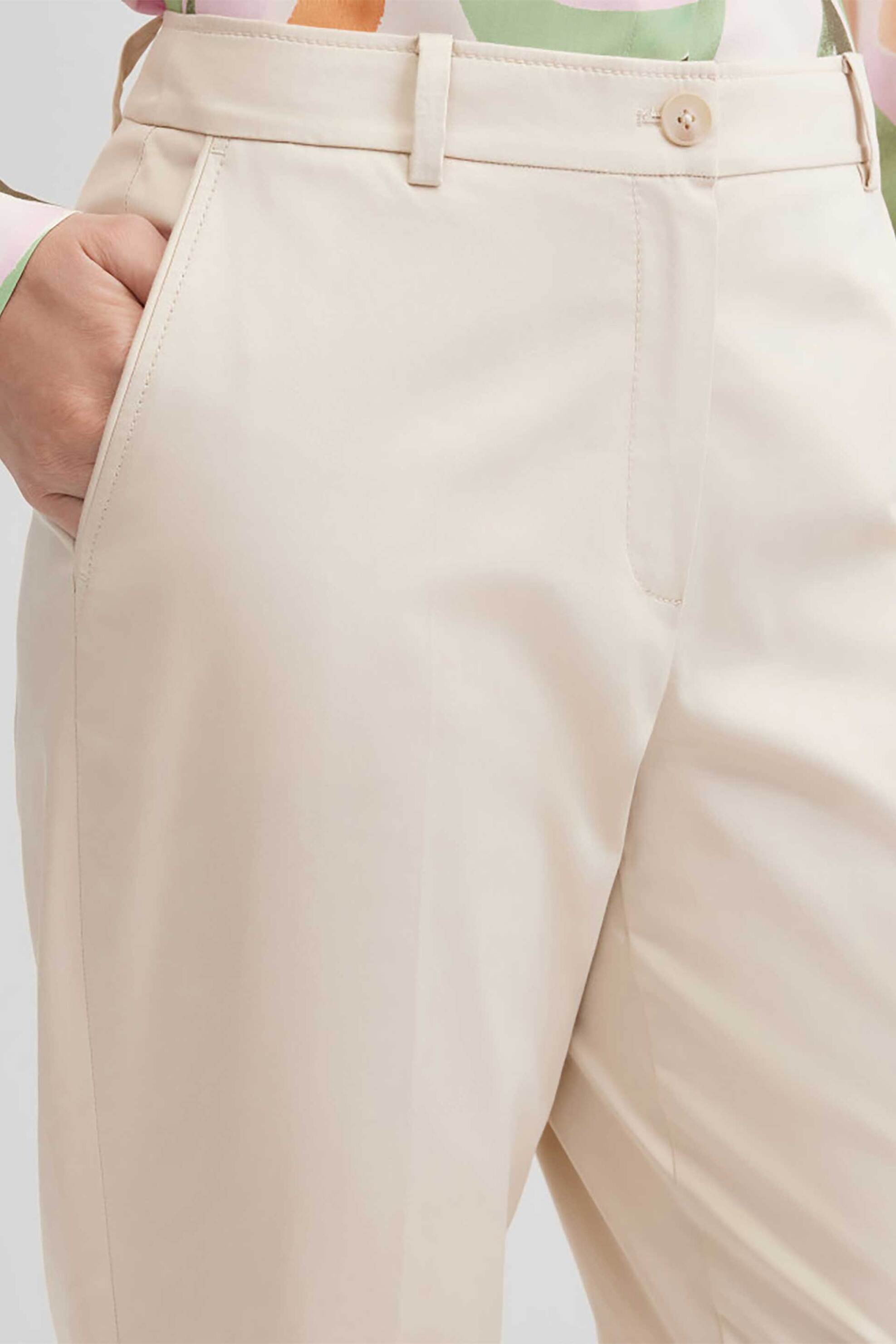 GERRY WEBER Gerry Weber γυναικείο παντελόνι cropped Tapered Fit - N67102129042 Μπεζ - 4