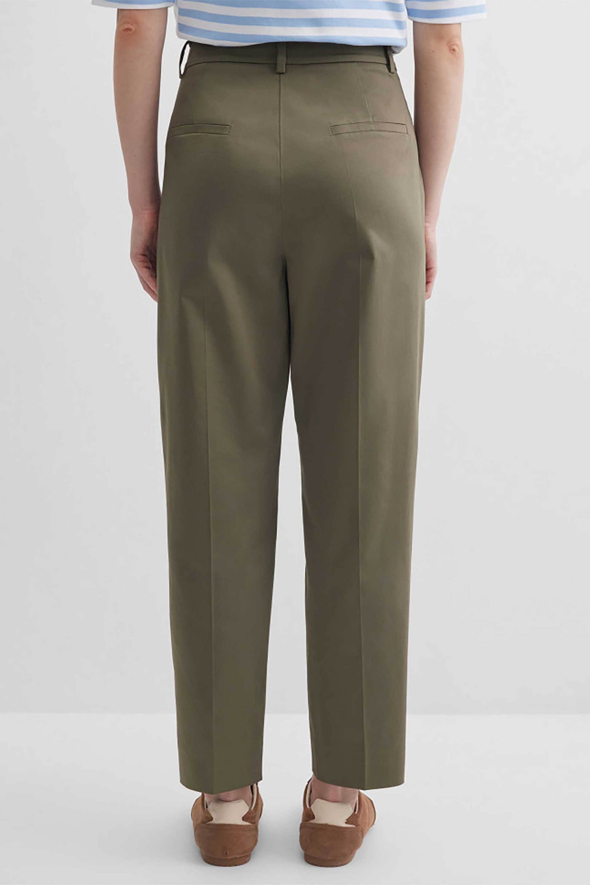 GERRY WEBER Gerry Weber γυναικείο παντελόνι cropped Tapered Fit - N67102155040 Χακί - 3