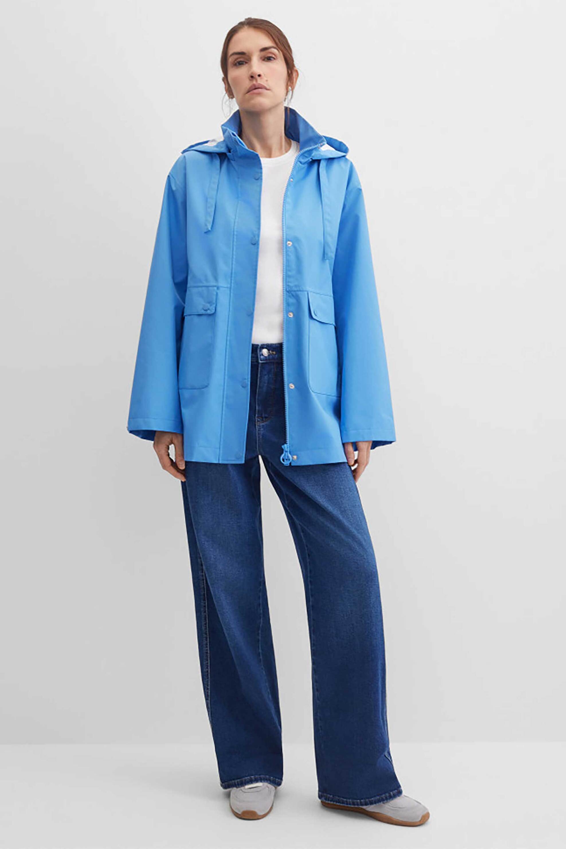GERRY WEBER Gerry Weber γυναικείο μπουφάν παρκά αδιάβροχο με αποσπώμενη κουκούλα - N68111301040 Γαλάζιο - 3
