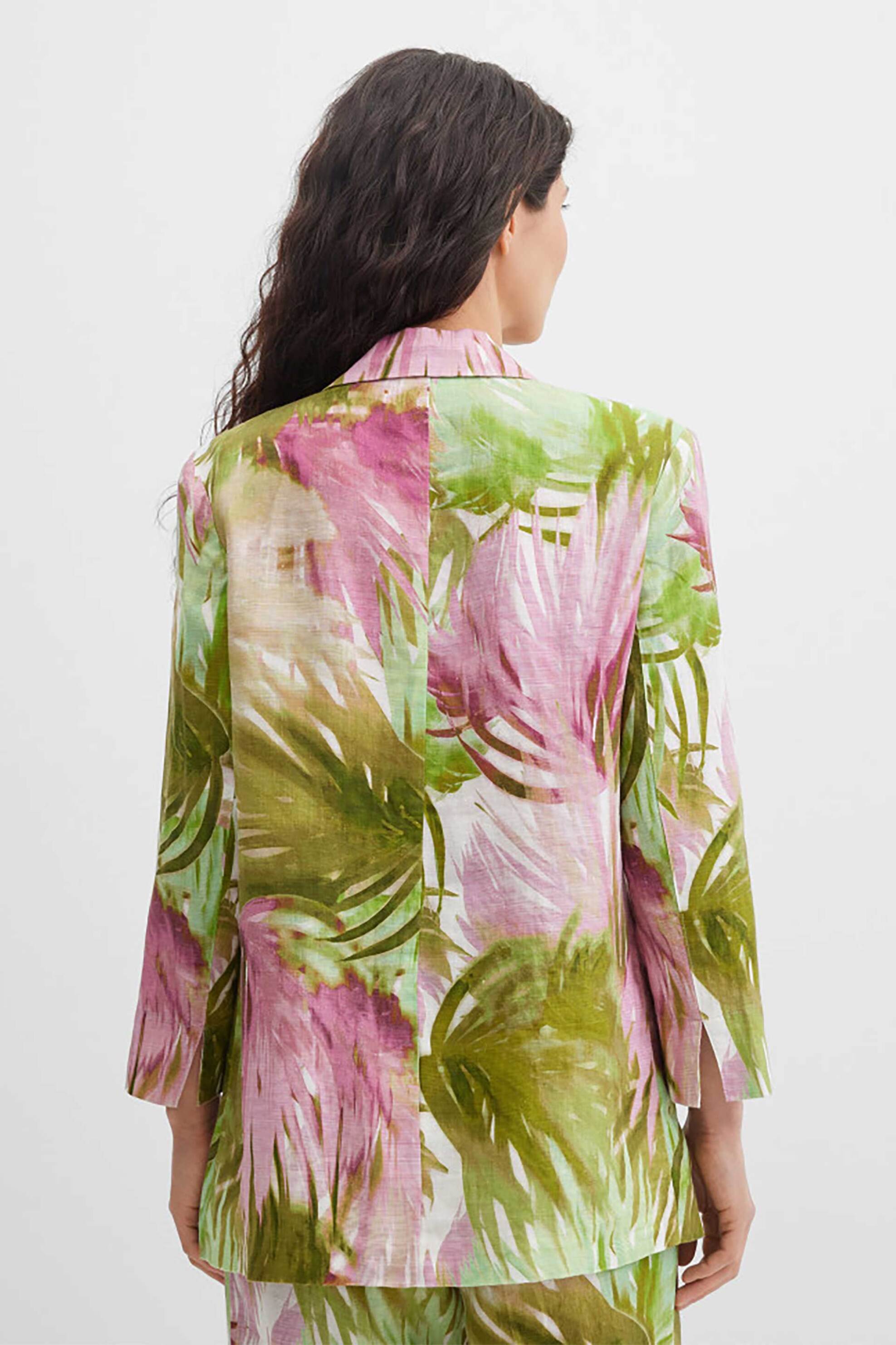GERRY WEBER Gerry Weber γυναικείο λινό σακάκι με floral print - N60158630042 Πράσινο - 4