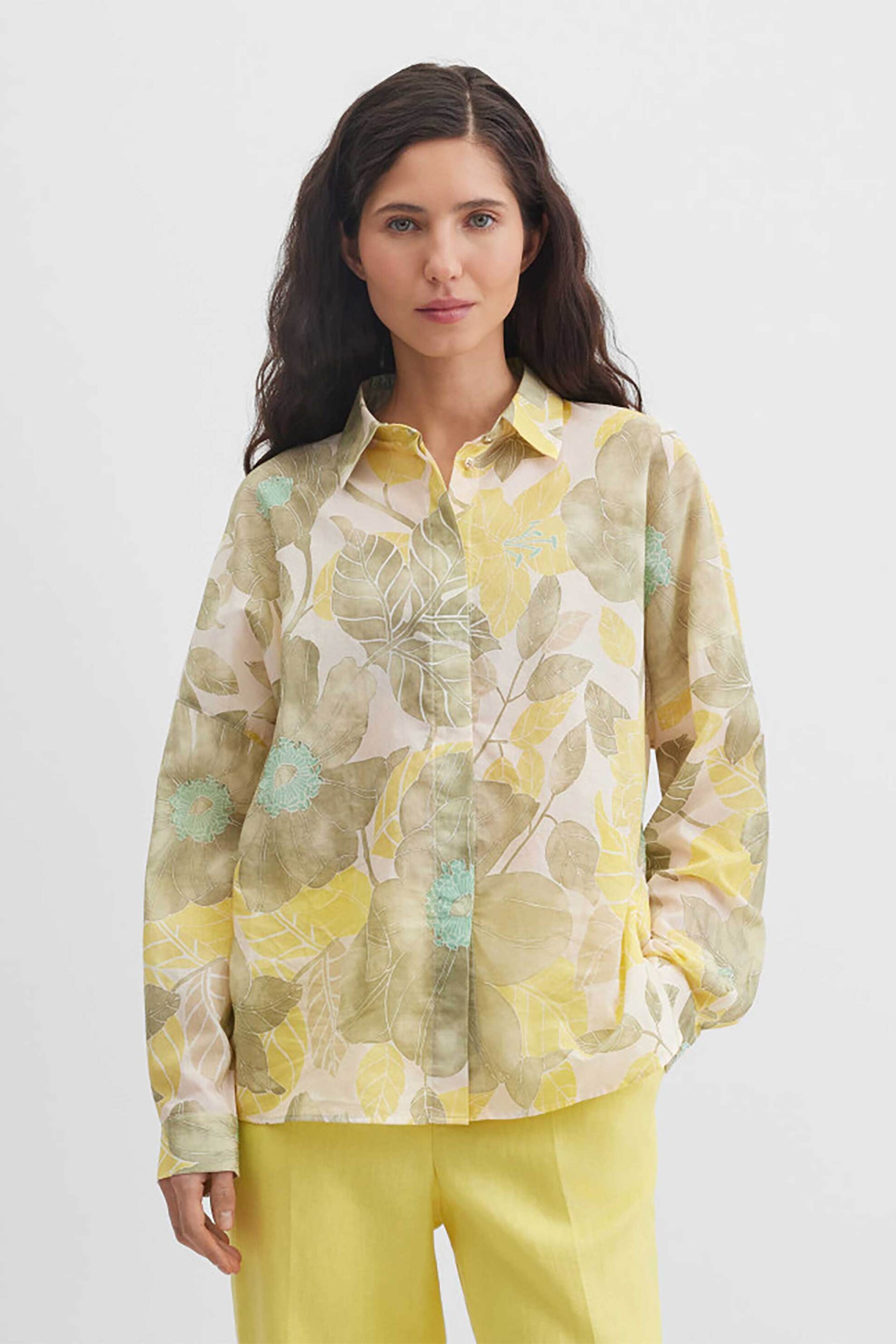 Gerry Weber γυναικείο πουκάμισο με floral print - N61034622044 Κίτρινο