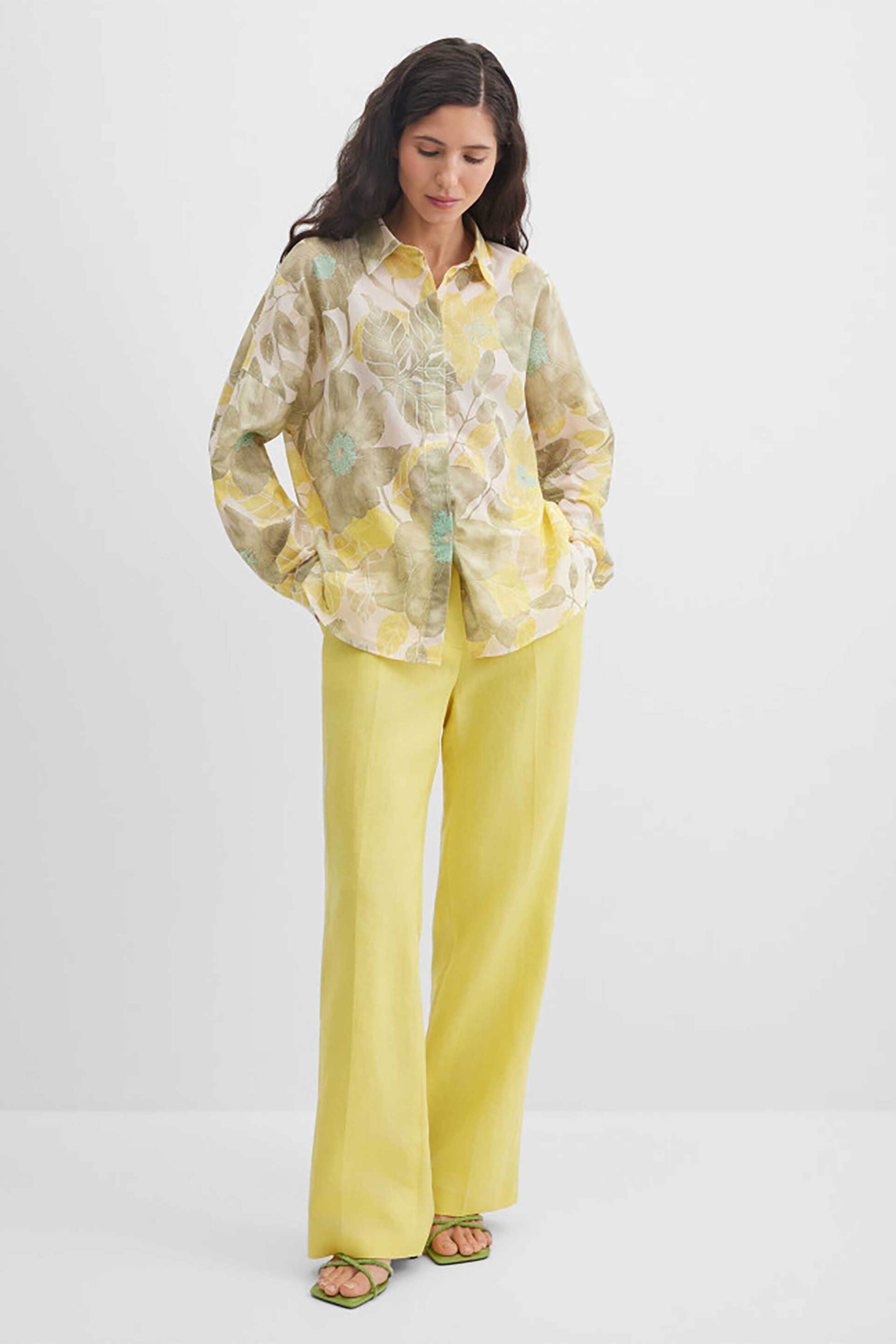 Gerry Weber γυναικείο πουκάμισο με floral print - N61034622044 Κίτρινο
