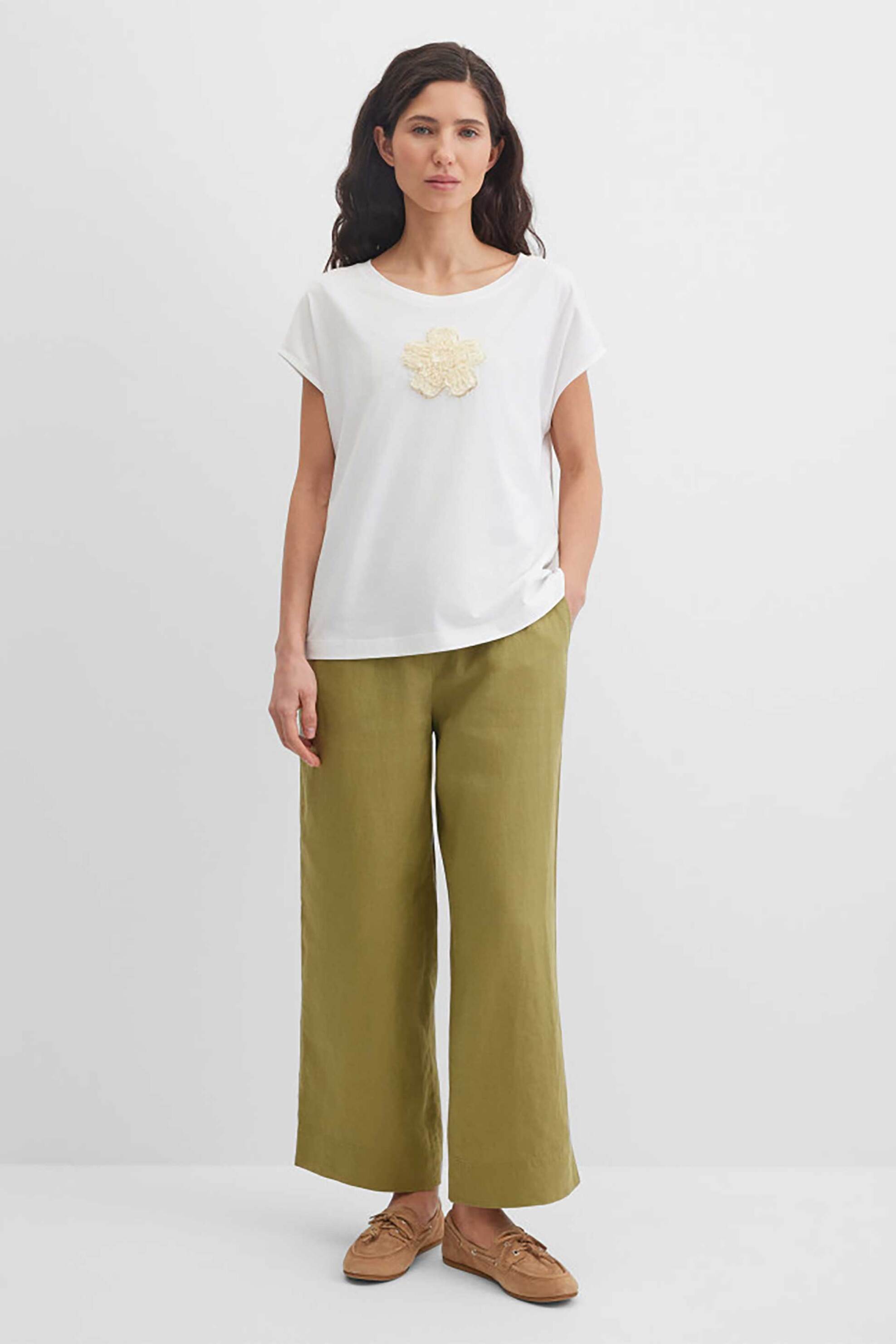 GERRY WEBER Gerry Weber γυναικείο T-shirt με 3D κέντημα - N61265102040 Λευκό - 3