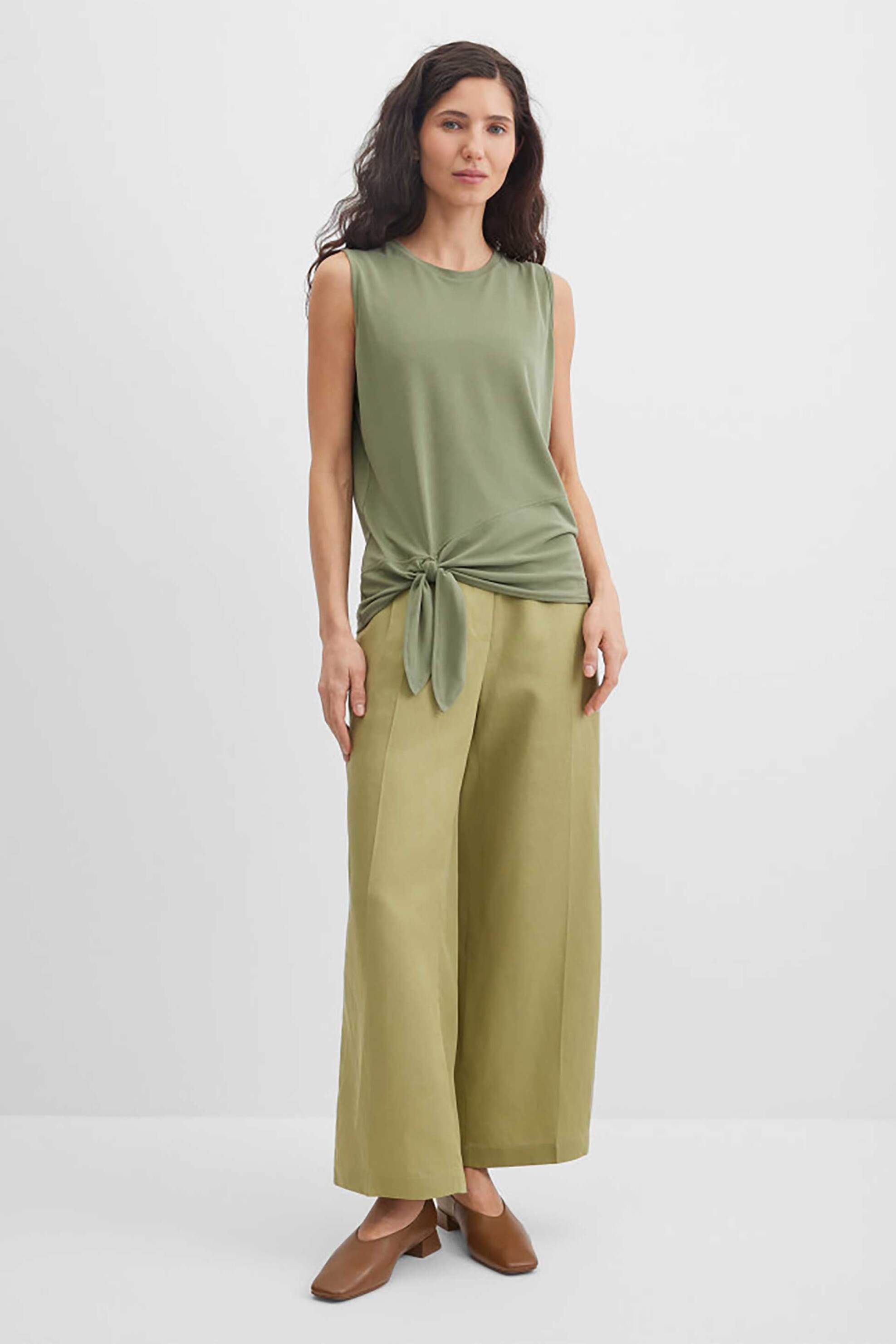 GERRY WEBER Gerry Weber γυναικεία αμάνικη μπλούζα με δέσιμο - N61275174040 Λαδί - 3