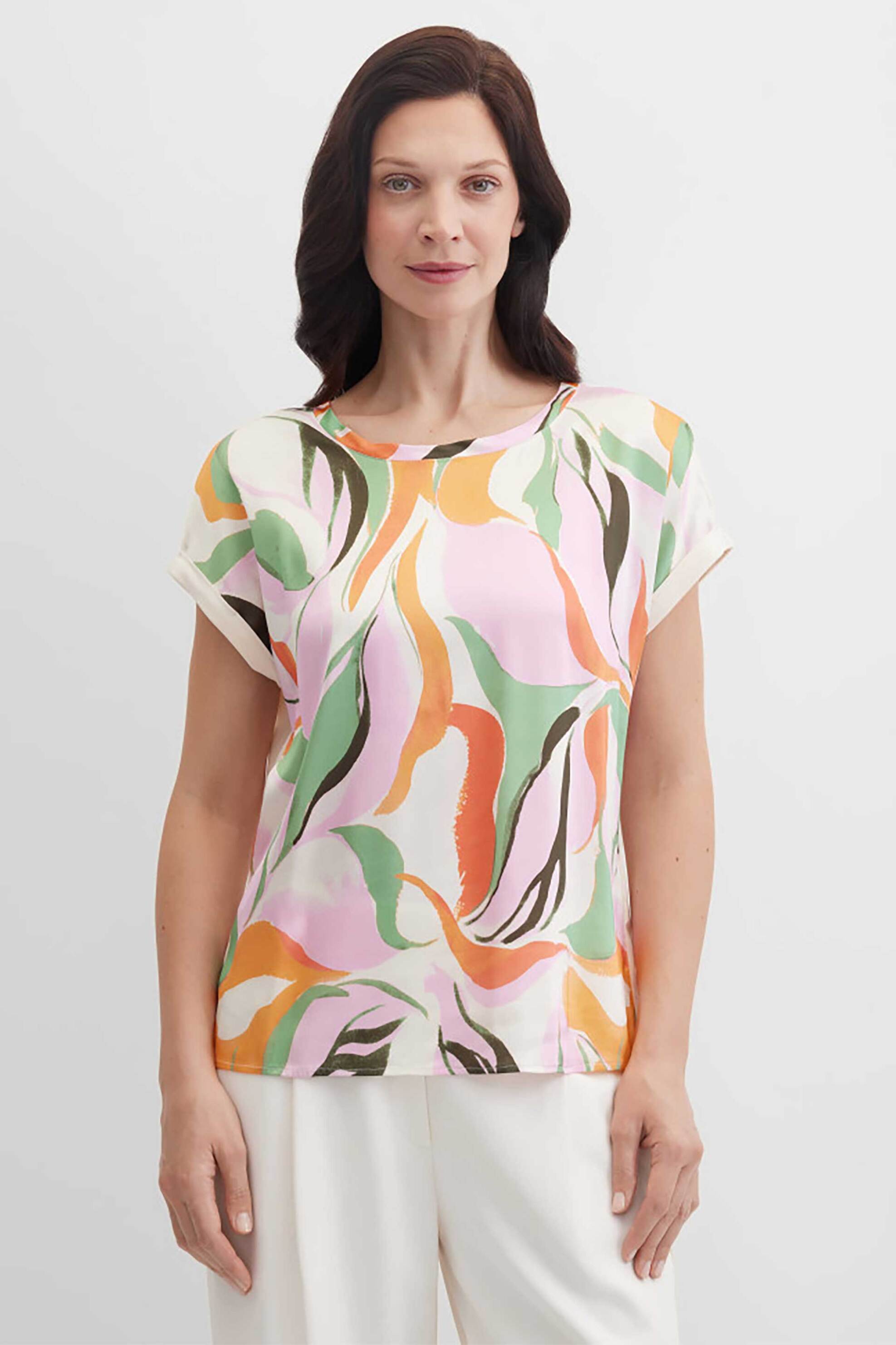 Gerry Weber γυναικείο T-shirt με all-over print - N61709101042 Πολύχρωμο