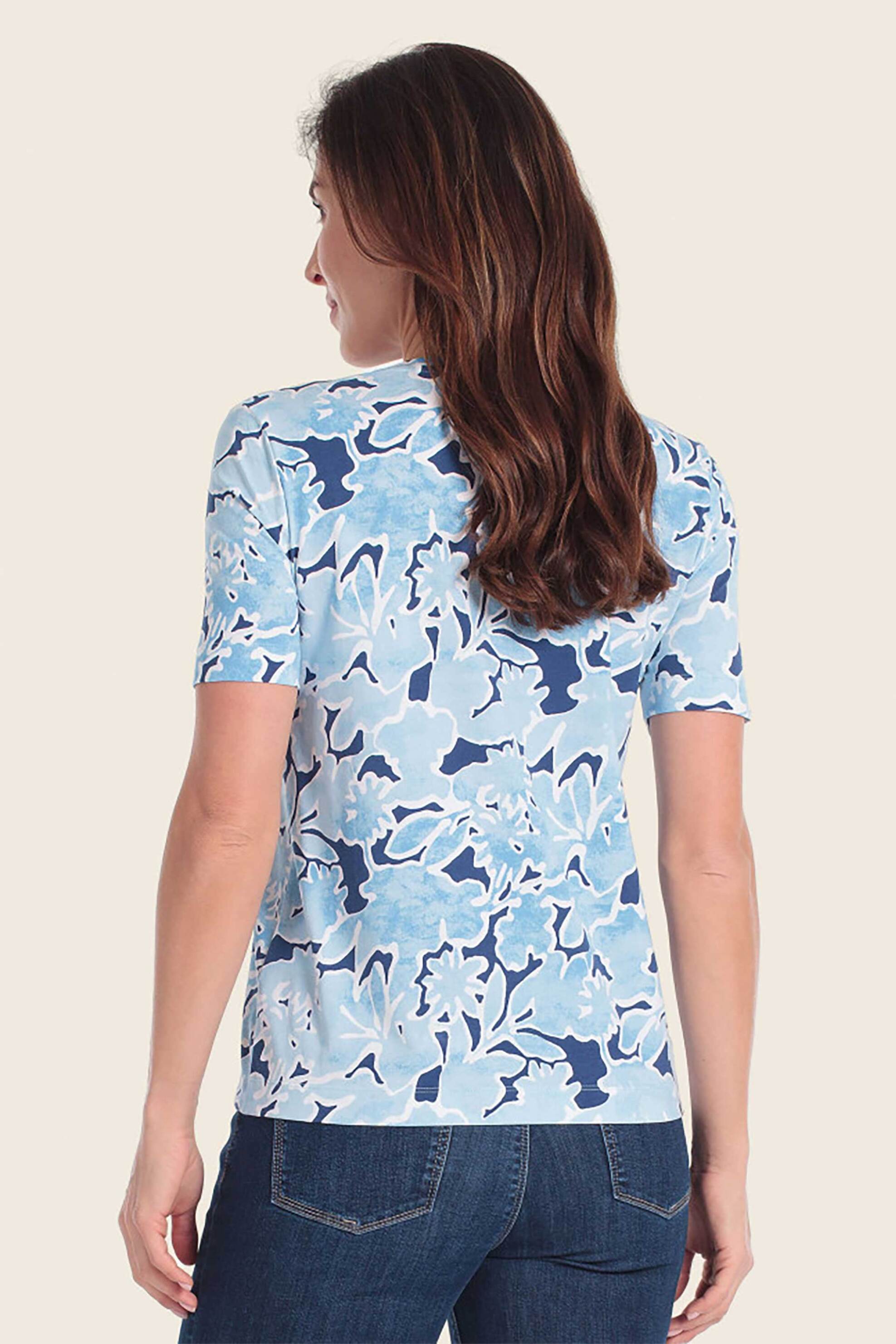 GERRY WEBER Gerry Weber γυναικείο T-shirt με all-over floral print - N61765637046 Μπλε - 3