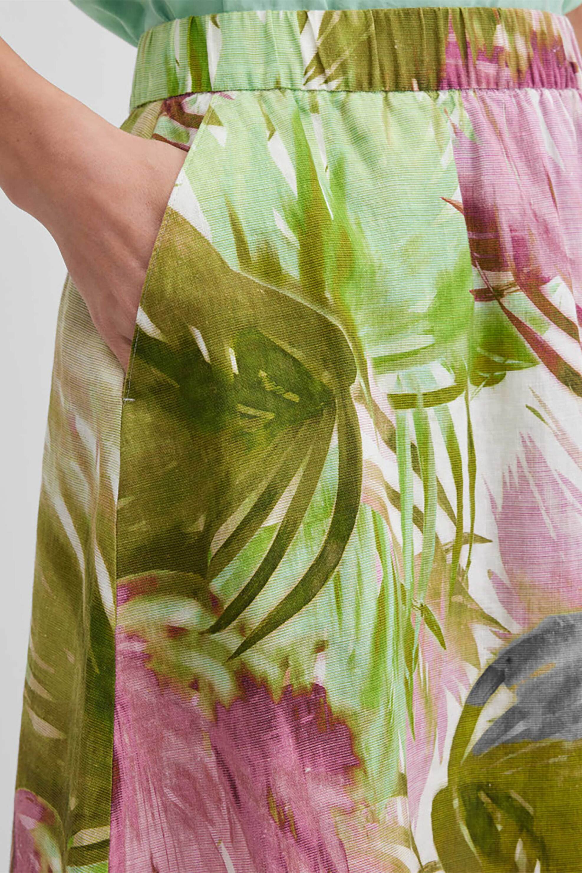 Gerry Weber γυναικεία denim φούστα με floral print - N65689630042 Πράσινο φωτογραφία