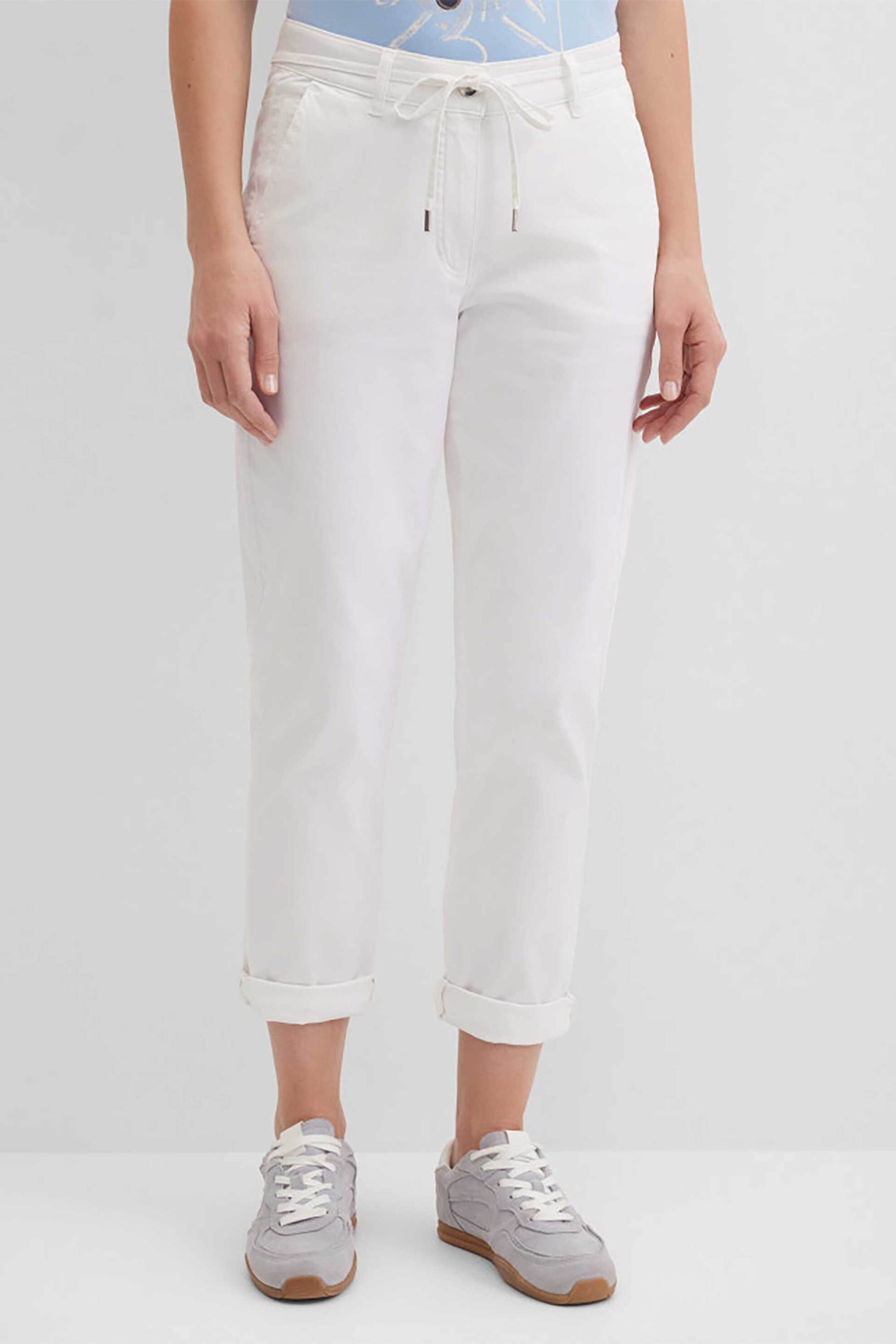 GERRY WEBER Gerry Weber γυναικείο παντελόνι chino cropped Tapered Fit - N67147102042 Λευκό - 2