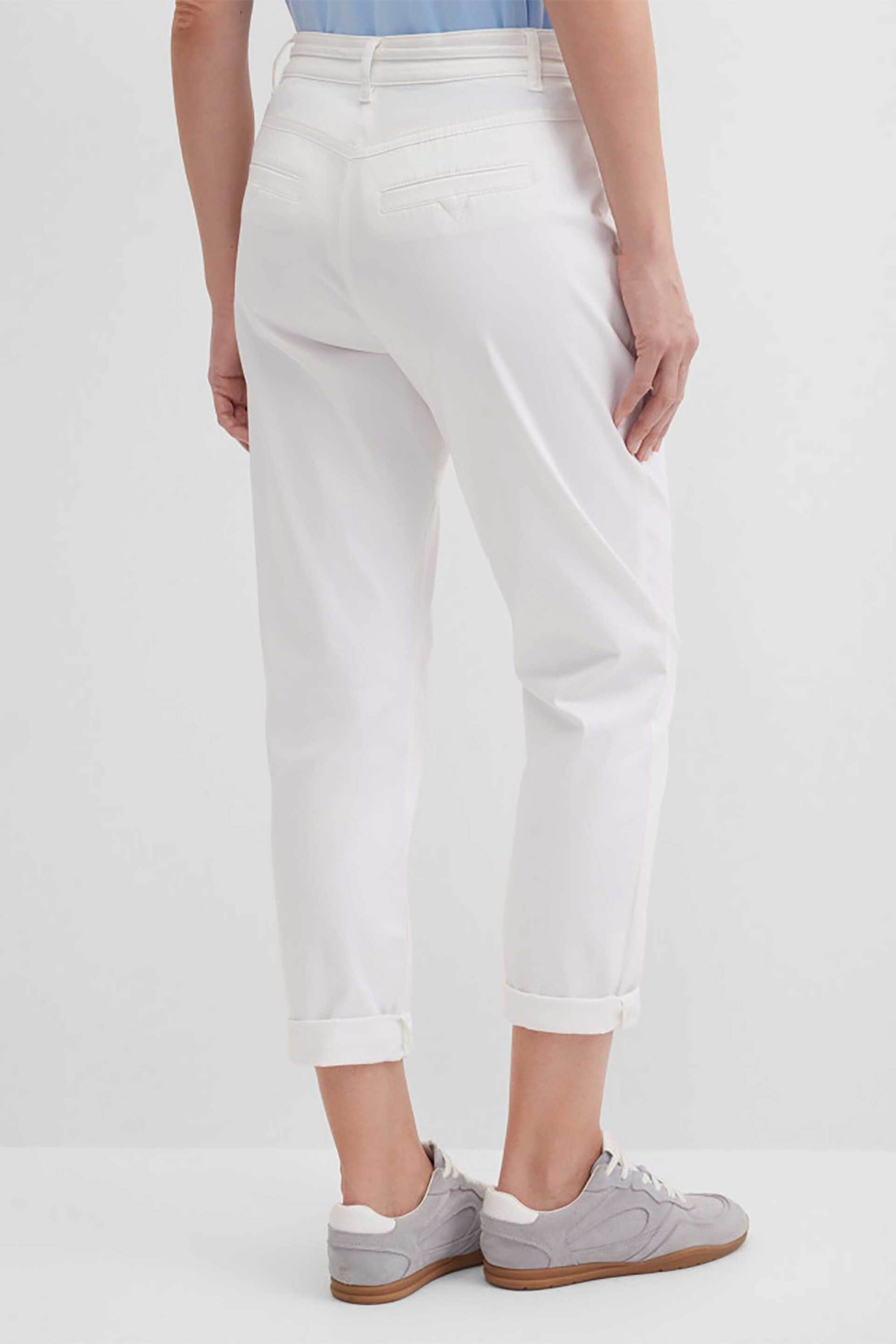 GERRY WEBER Gerry Weber γυναικείο παντελόνι chino cropped Tapered Fit - N67147102042 Λευκό - 3