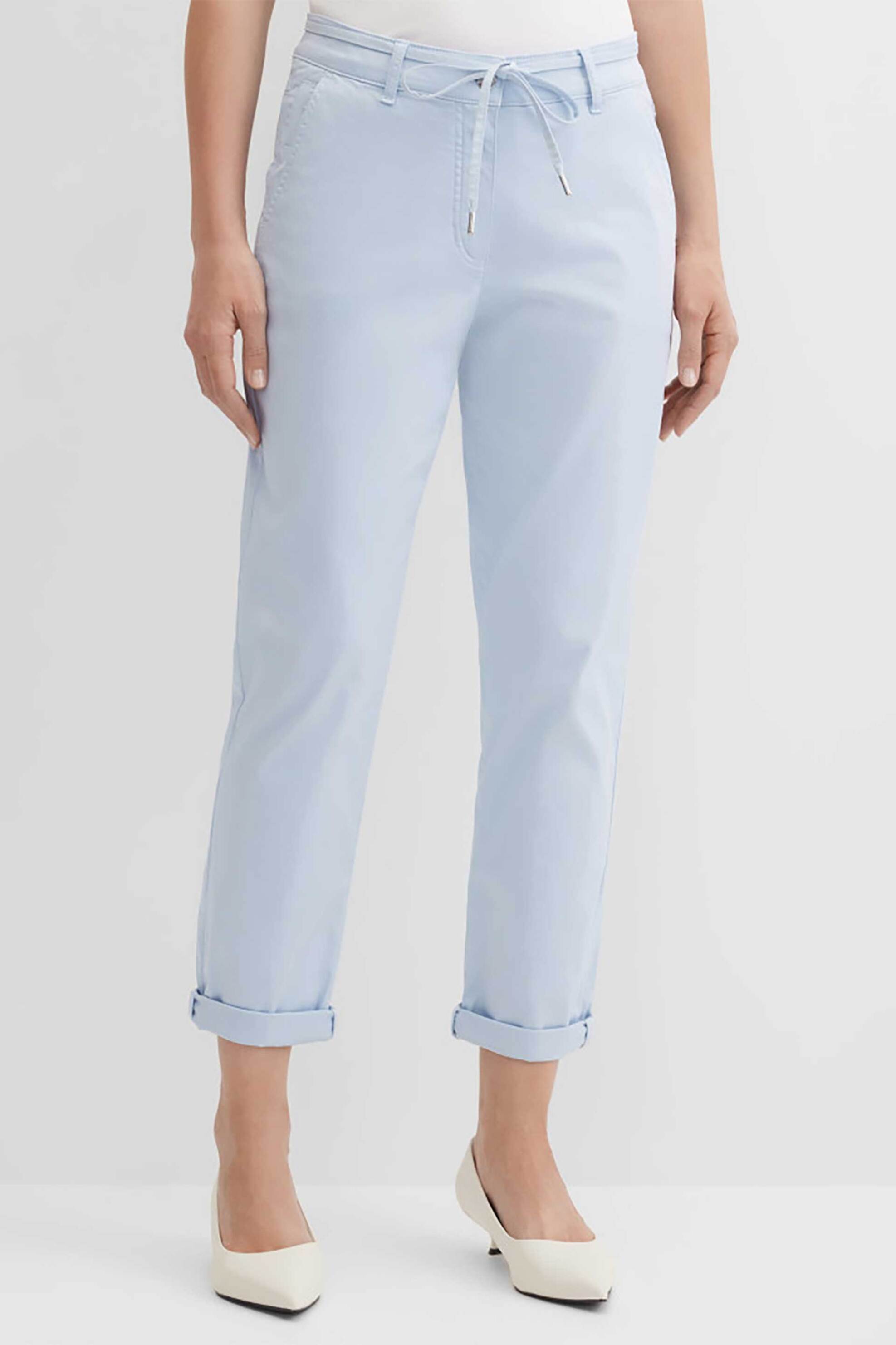 Gerry Weber γυναικείο παντελόνι chino cropped Tapered Fit - N67147360040 Γαλάζιο