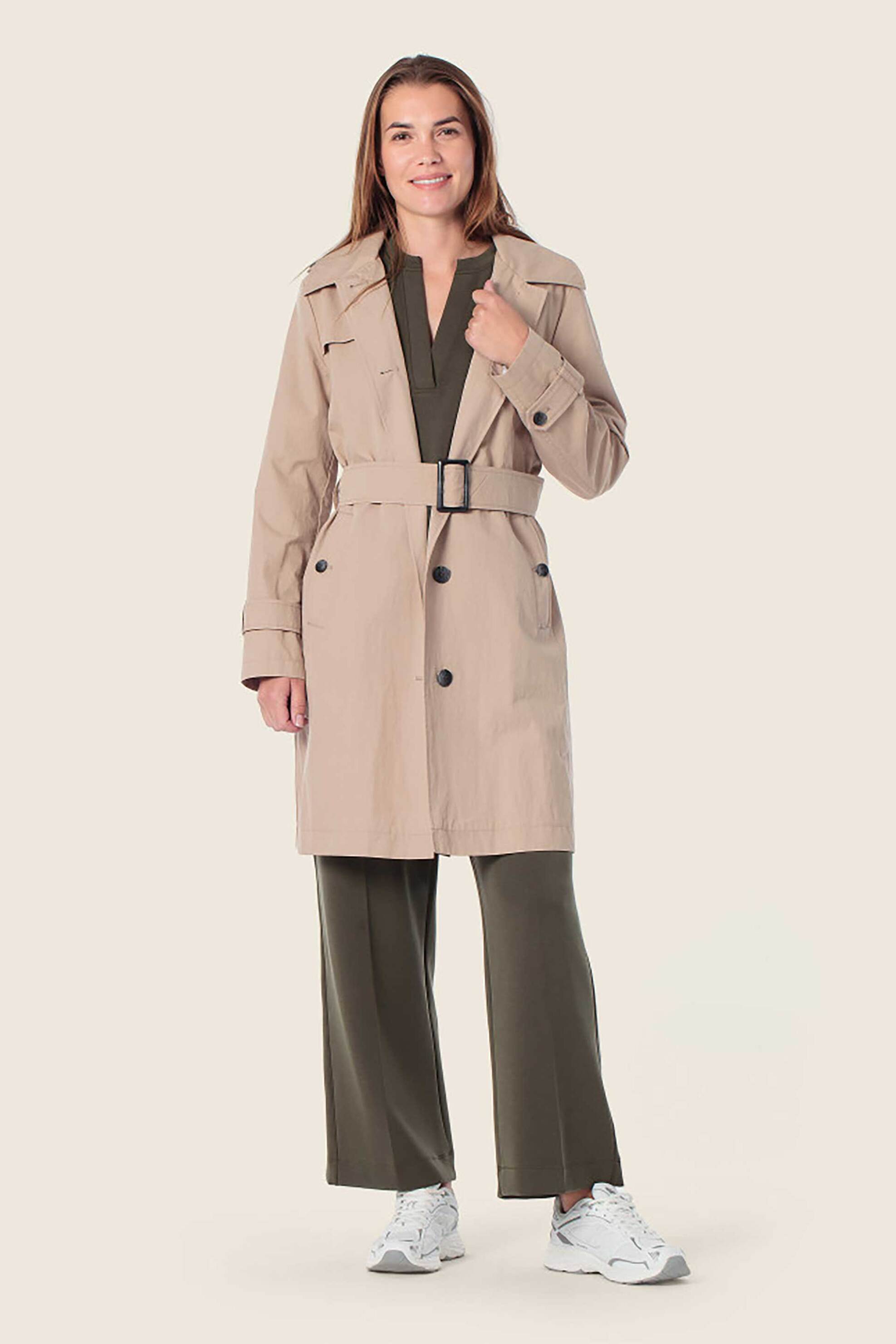 GERRY WEBER Gerry Weber γυναικεία καμπαρντίνα αδιάβροχη με ζώνη - N68204144044 Μπεζ - 2