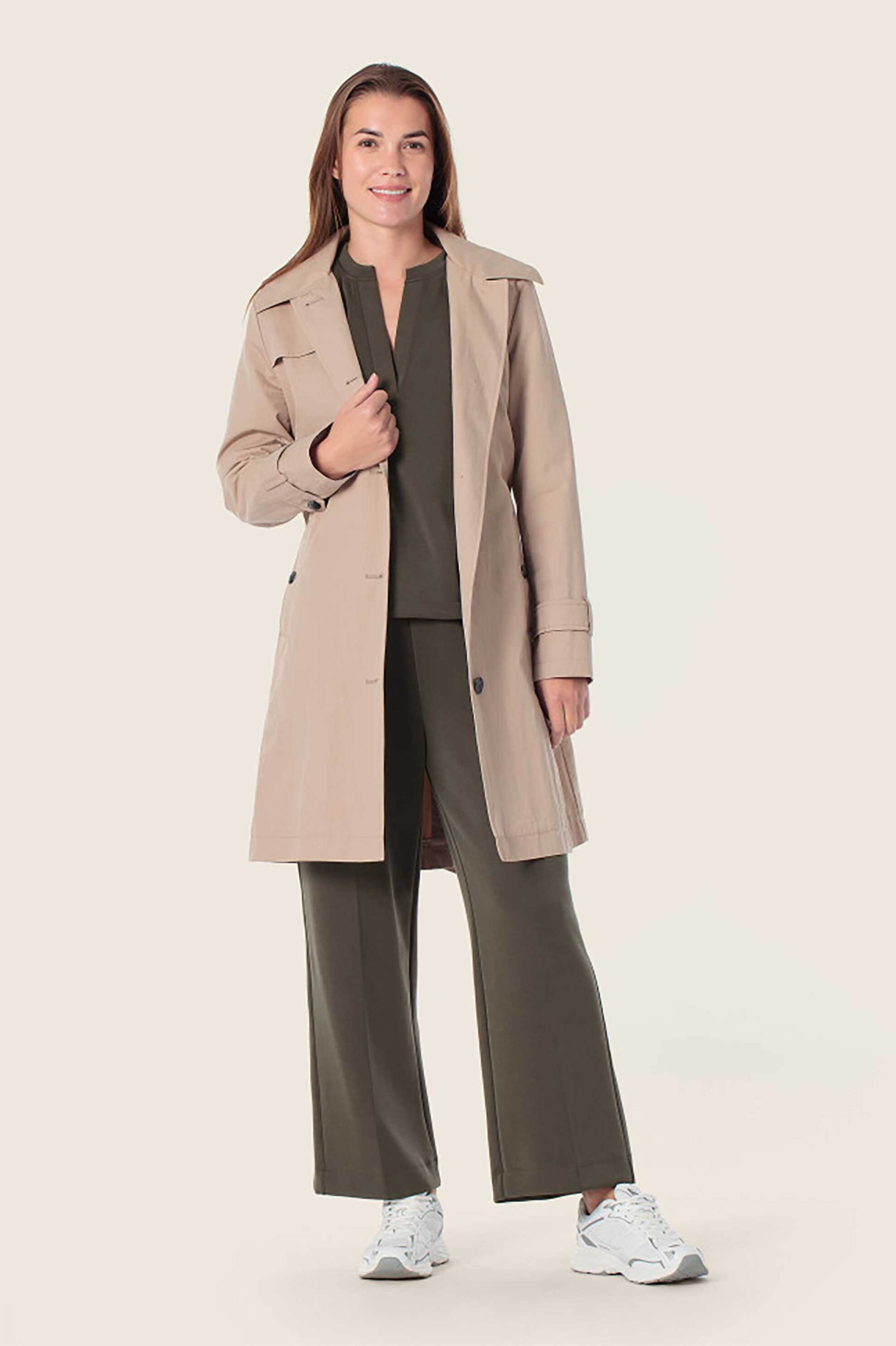 GERRY WEBER Gerry Weber γυναικεία καμπαρντίνα αδιάβροχη με ζώνη - N68204144044 Μπεζ - 3