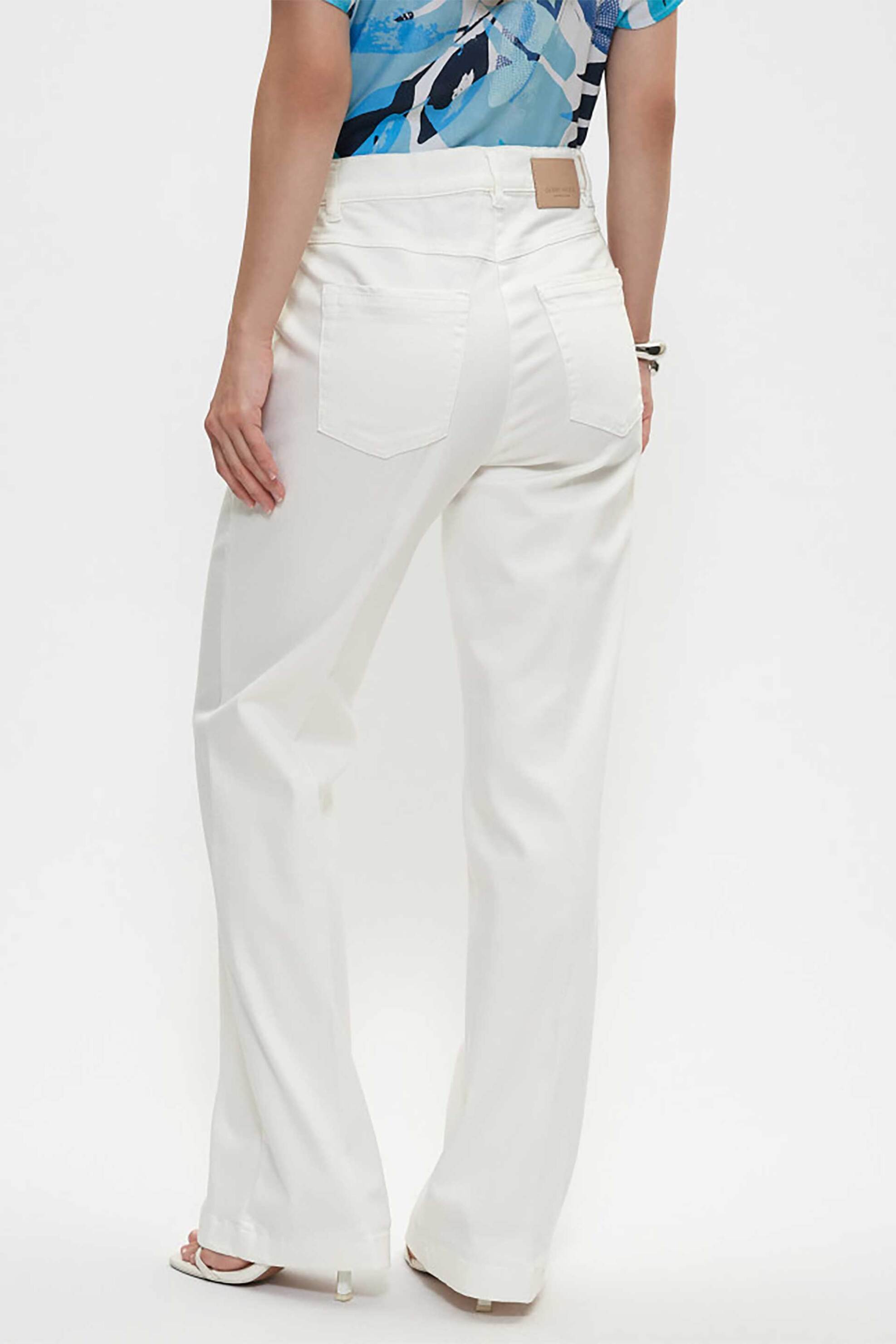 GERRY WEBER Gerry Weber γυναικείο τζιν παντελόνι πεντάτσεπο Flared Wide Leg - N67095102042 Λευκό - 3