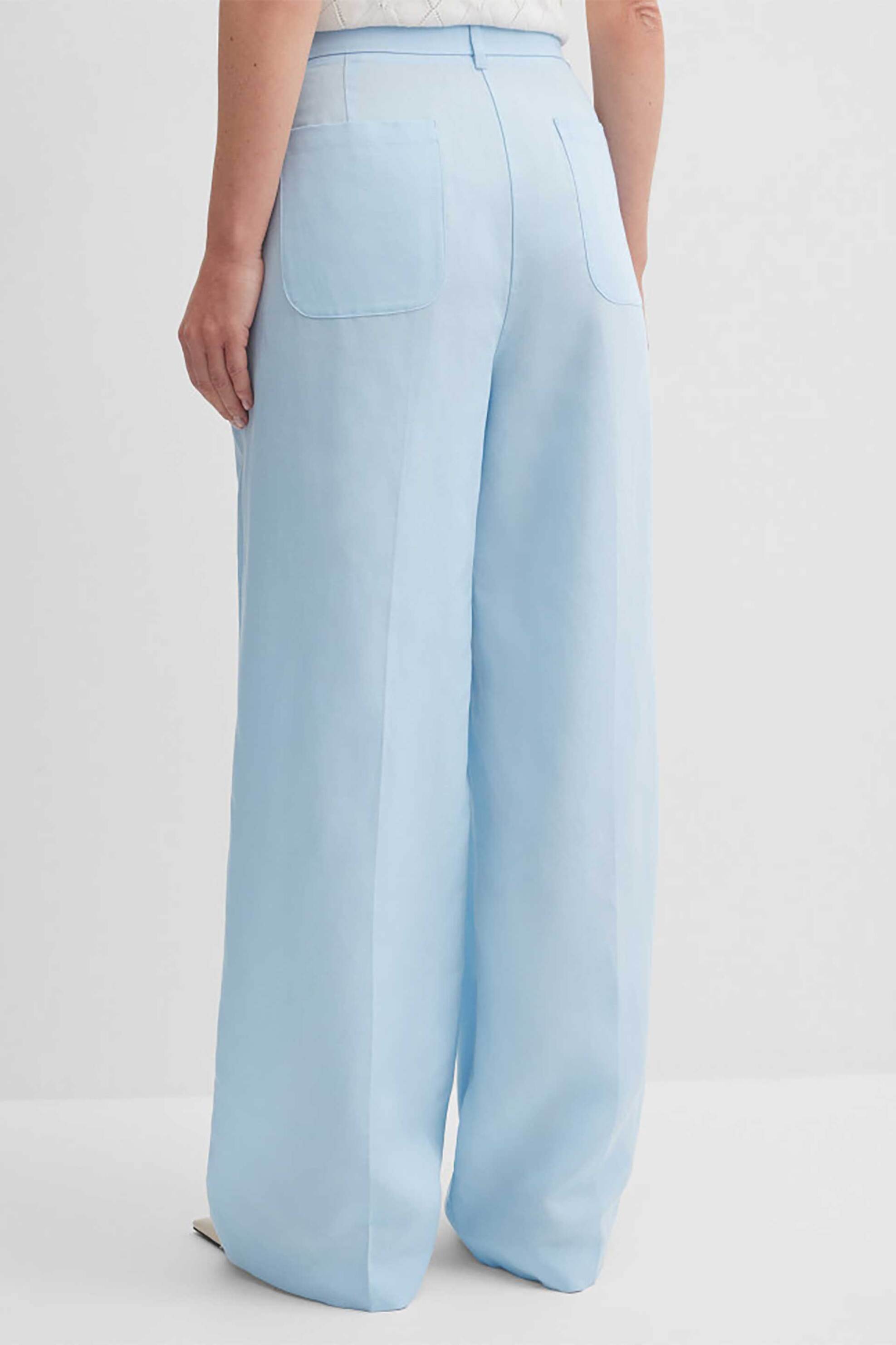 GERRY WEBER Gerry Weber γυναικείο παντελόνι με πιέτες Wide Fit - N67058272040 Γαλάζιο - 3