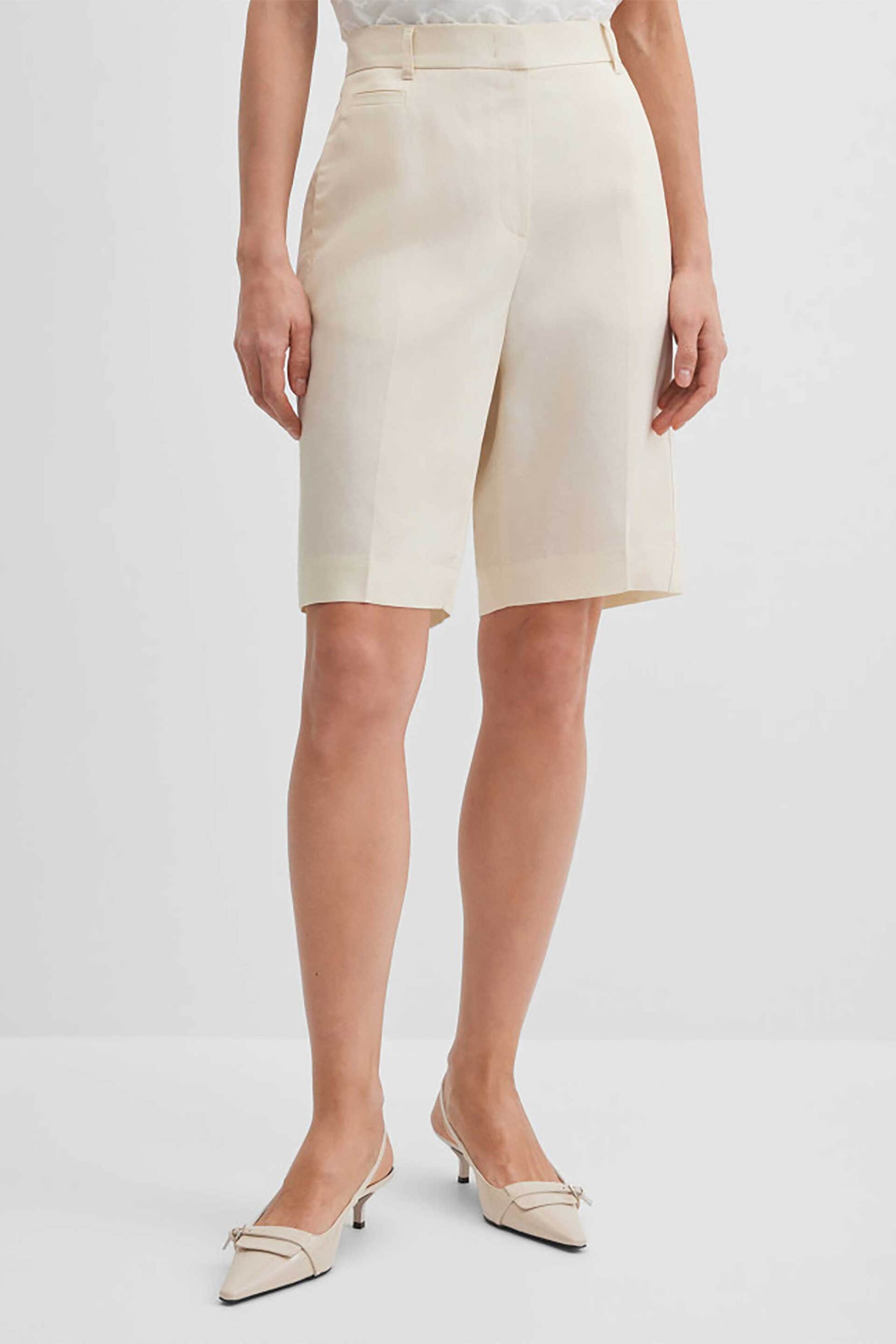 GERRY WEBER Gerry Weber γυναικεία βερμούδα με λινάρι Relaxed Straight Cut - N67202671042 Εκρού - 2