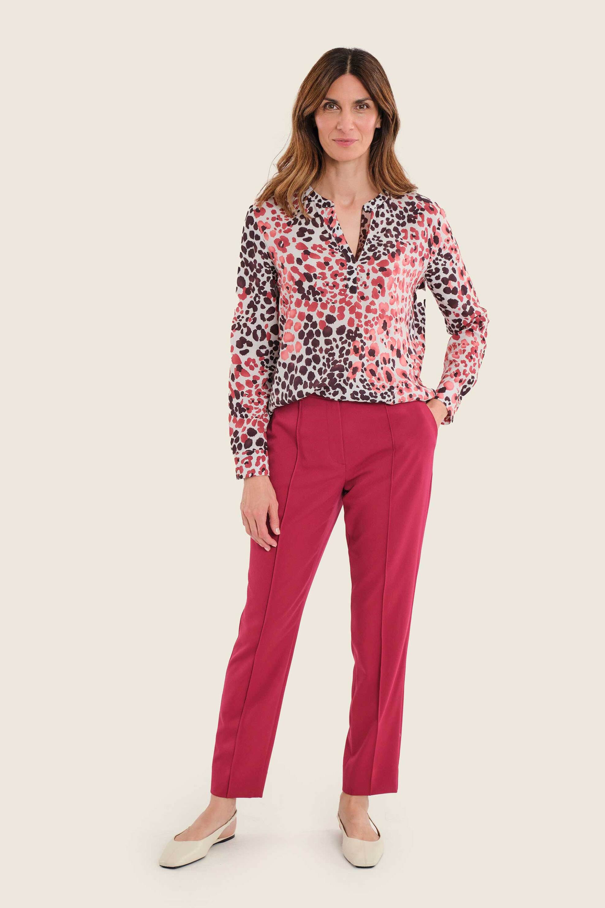 GERRY WEBER Gerry Weber γυναικεία μπλούζα με animal print - N71008713038 Ροζ - 3
