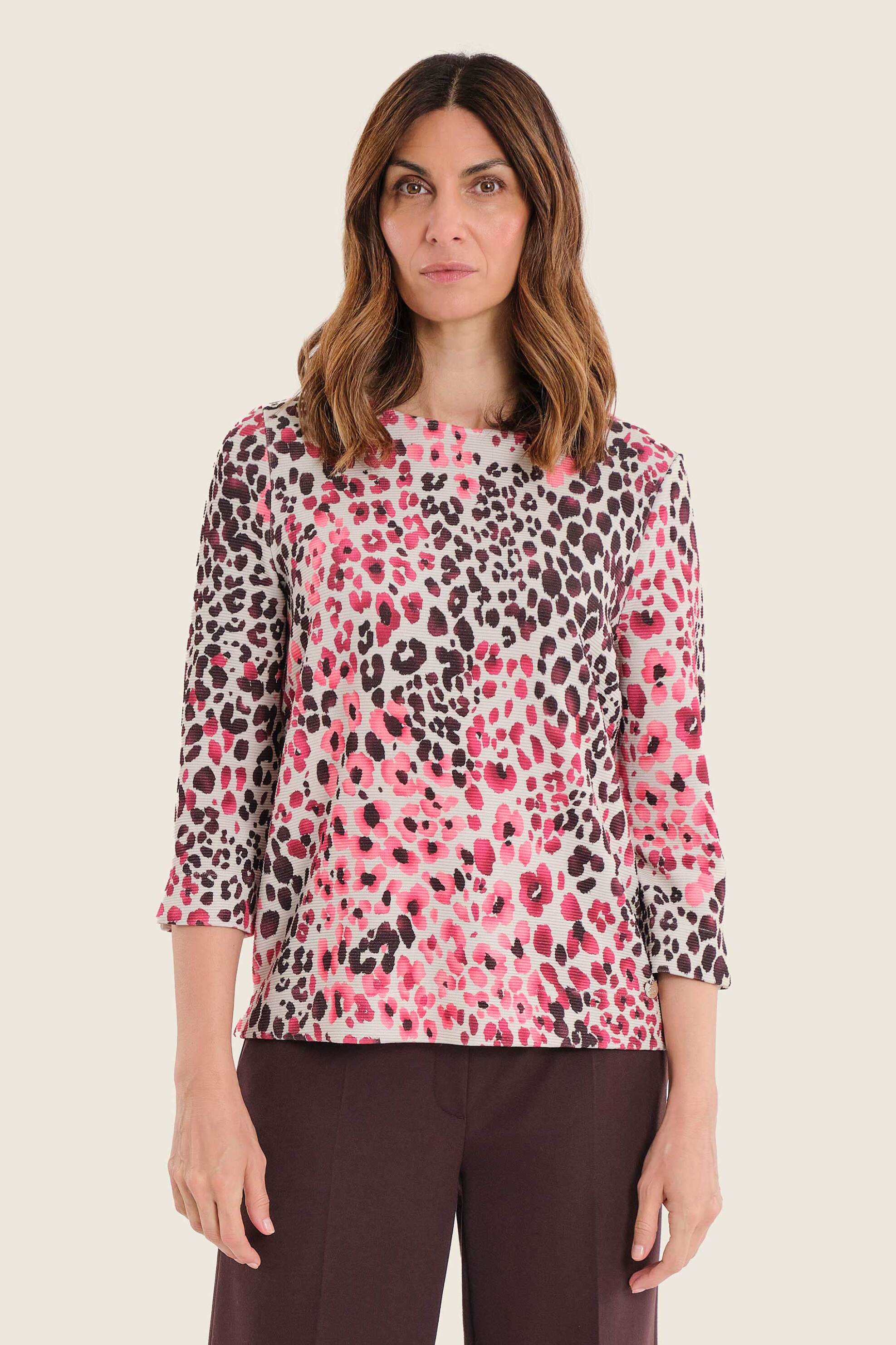 Gerry Weber γυναικεία μπλουζα με animal print - N71301713038 Ροζ