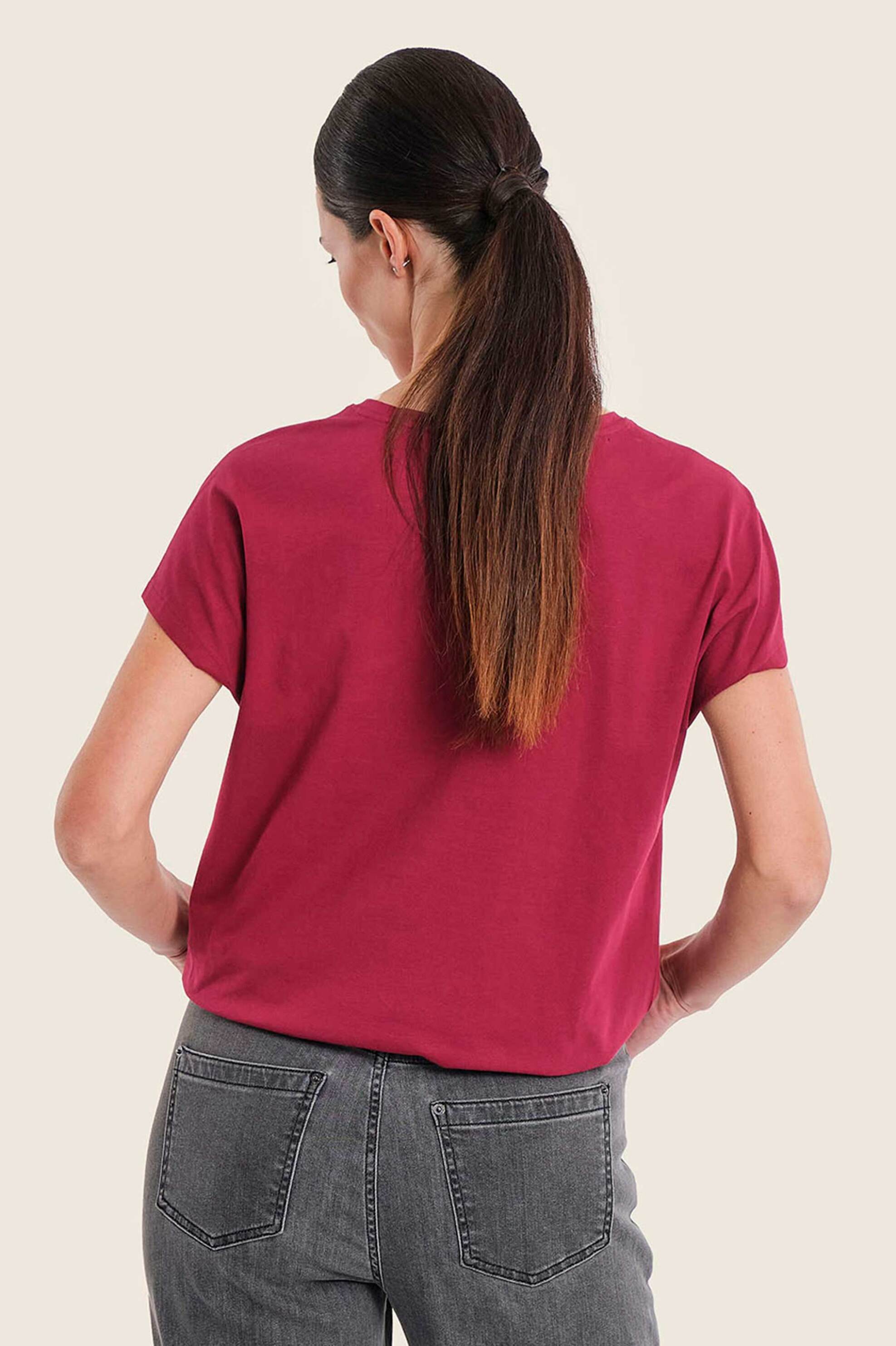 Gerry Weber Γυναικείο Τ-Shirt με Κέντημα - N71700696038 Βυσσινί