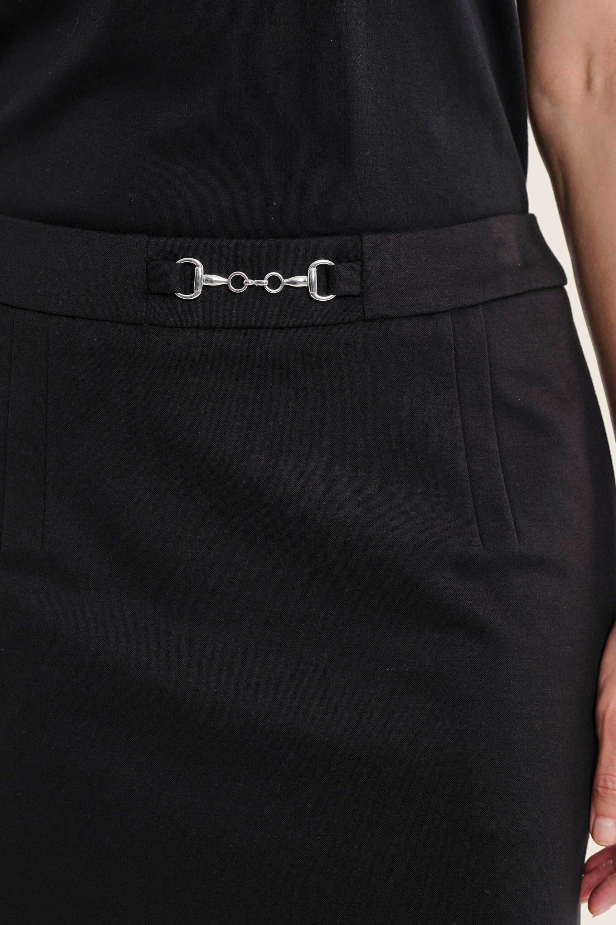 Gerry Weber Γυναικεία Φούστα Pencil με Μεταλλική Λεπτομέρεια - N75680120038 Μαύρο