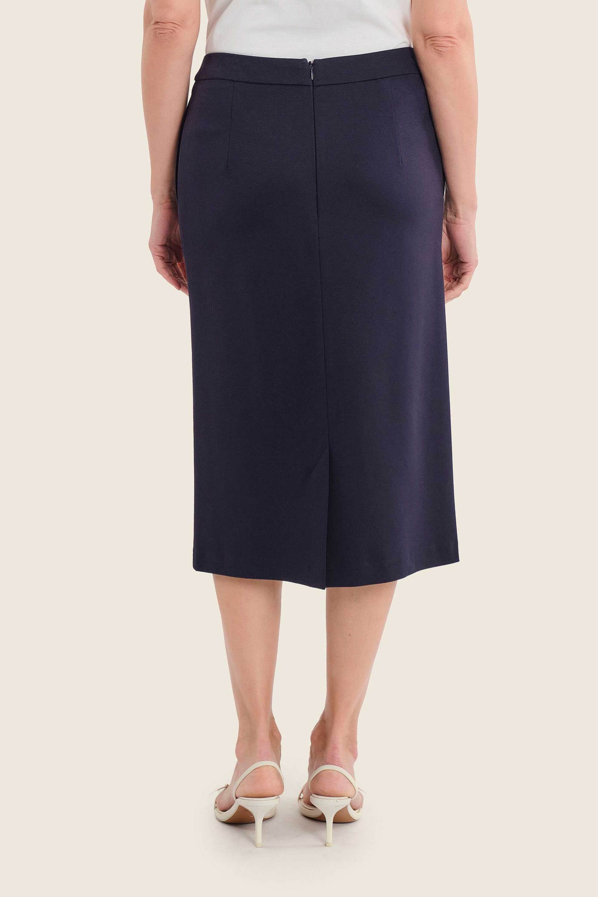 GERRY WEBER Gerry Weber γυναικεία φούστα pencil με μεταλλική λεπτομέρεια - N75680734038 Μπλε Σκούρο - 3