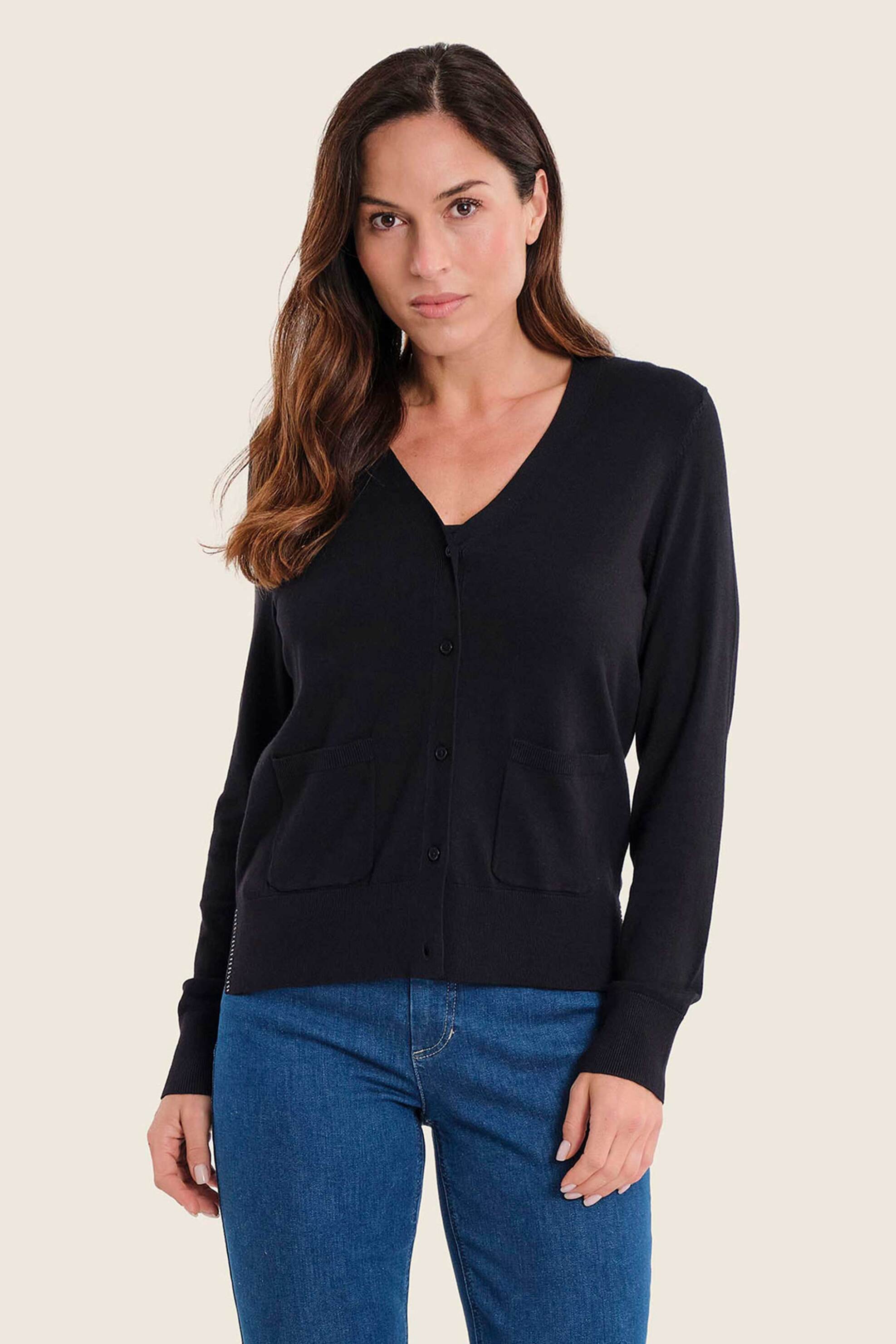 Gerry Weber γυναικεία ζακέτα με στρας λεπτομέρεια - N76001120038 Μαύρο